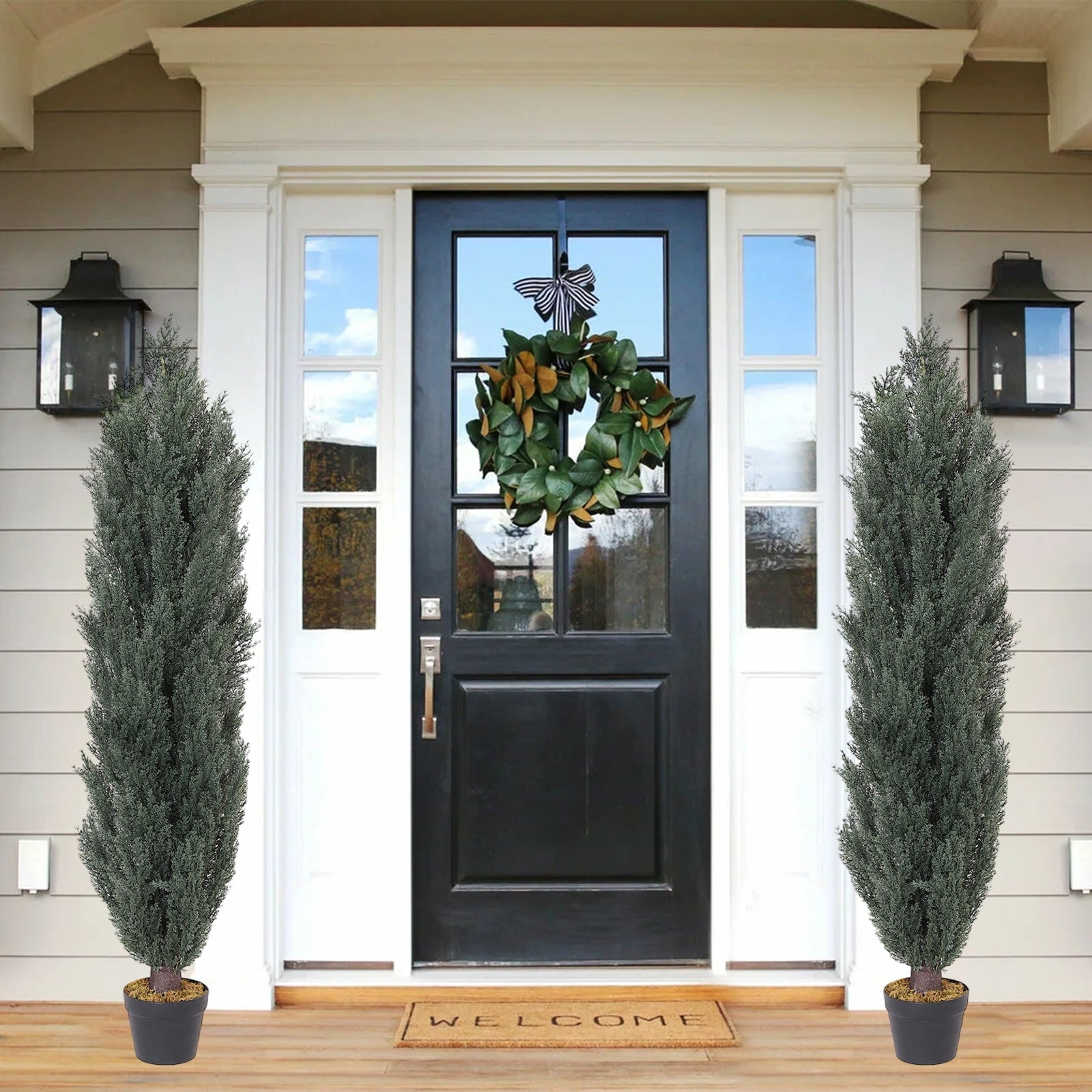 Artificial Topiary Cedar Tree Garden Decor (2-Pack)