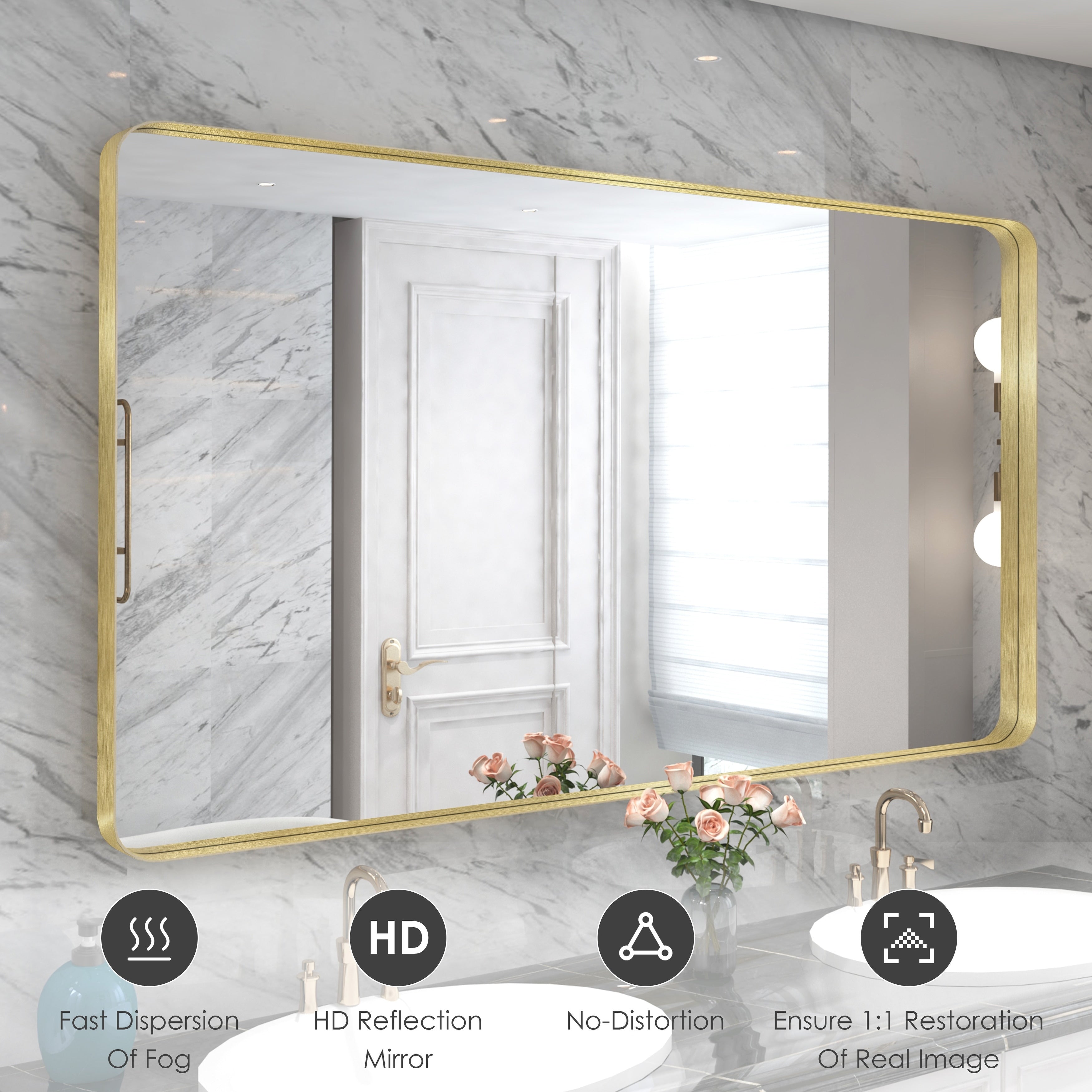 QuivaraView Rectangular Aluminum Framed Bathroom Vanity Mirror