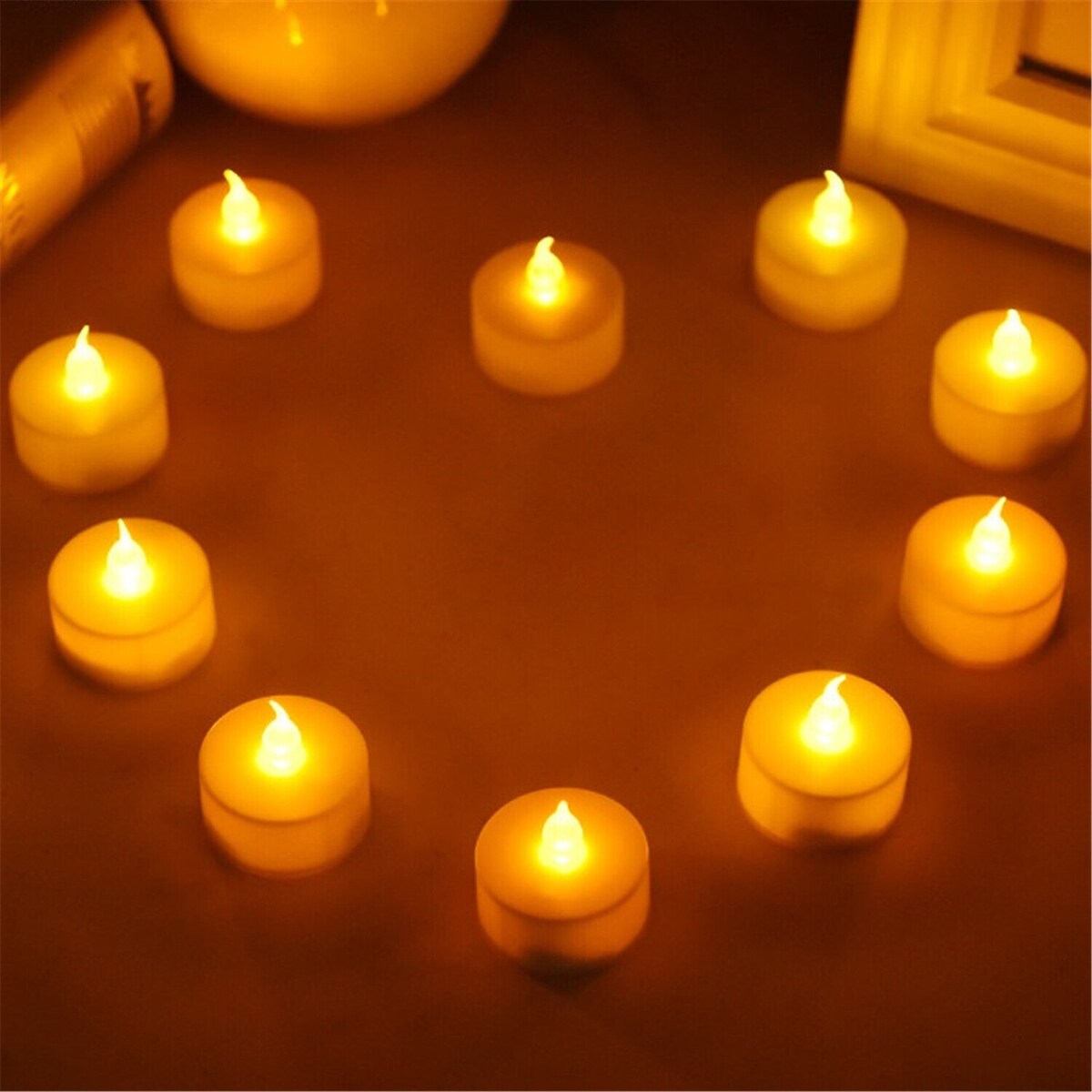 10-Pack Flameless Moving Flicker LED Tea Lights