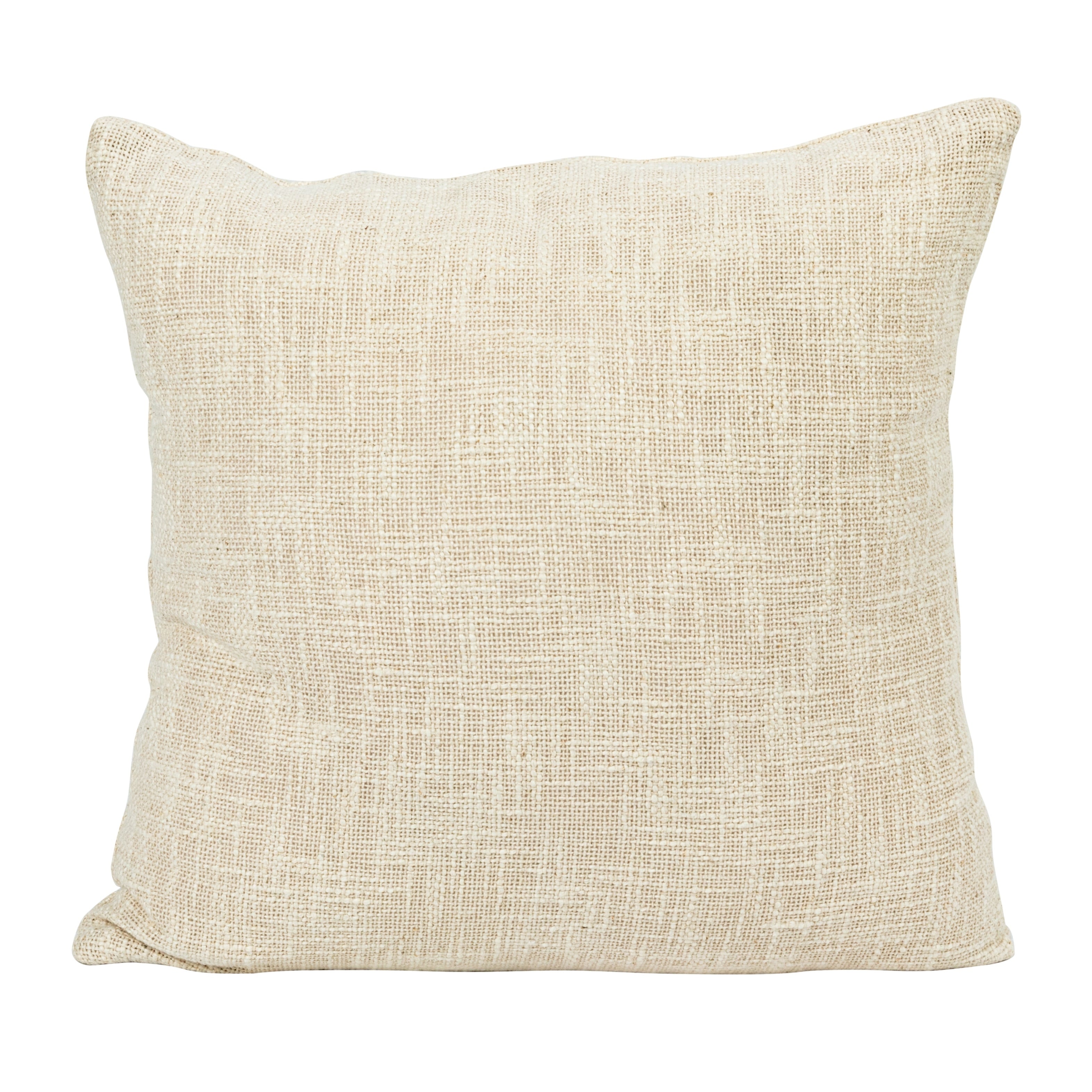 Cotton Slub Pillow with Tufted Plant Design