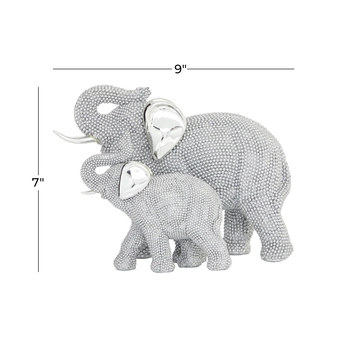 Polystone Elephant Decorative Sculpture - Silver - Roche River Decor