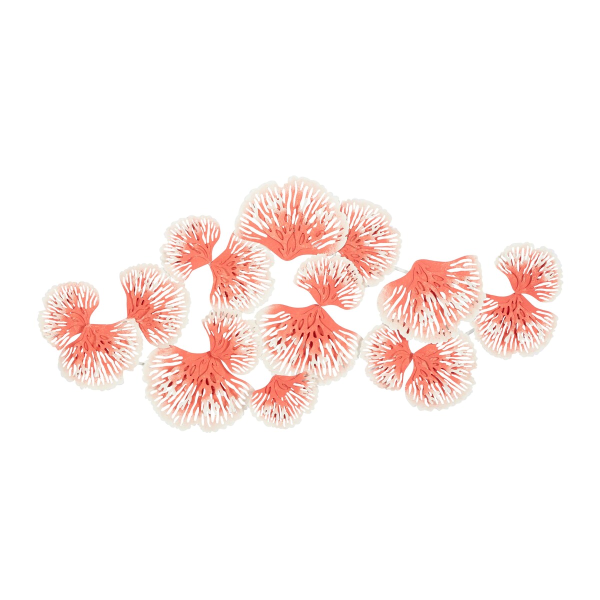 Metal Floral Home Wall Decor - Orange - Roche River Decor