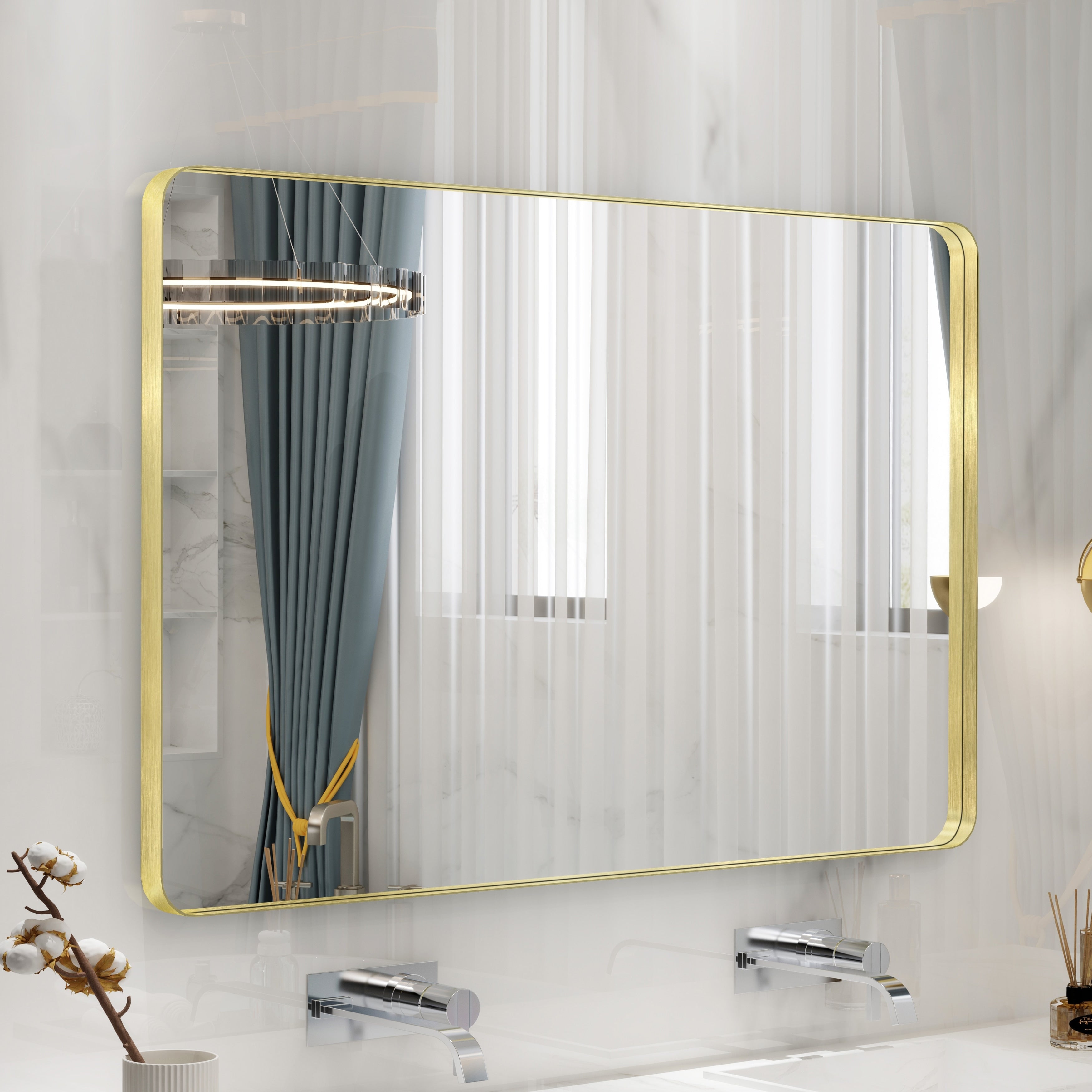 QuivaraView Rectangular Aluminum Framed Bathroom Vanity Mirror