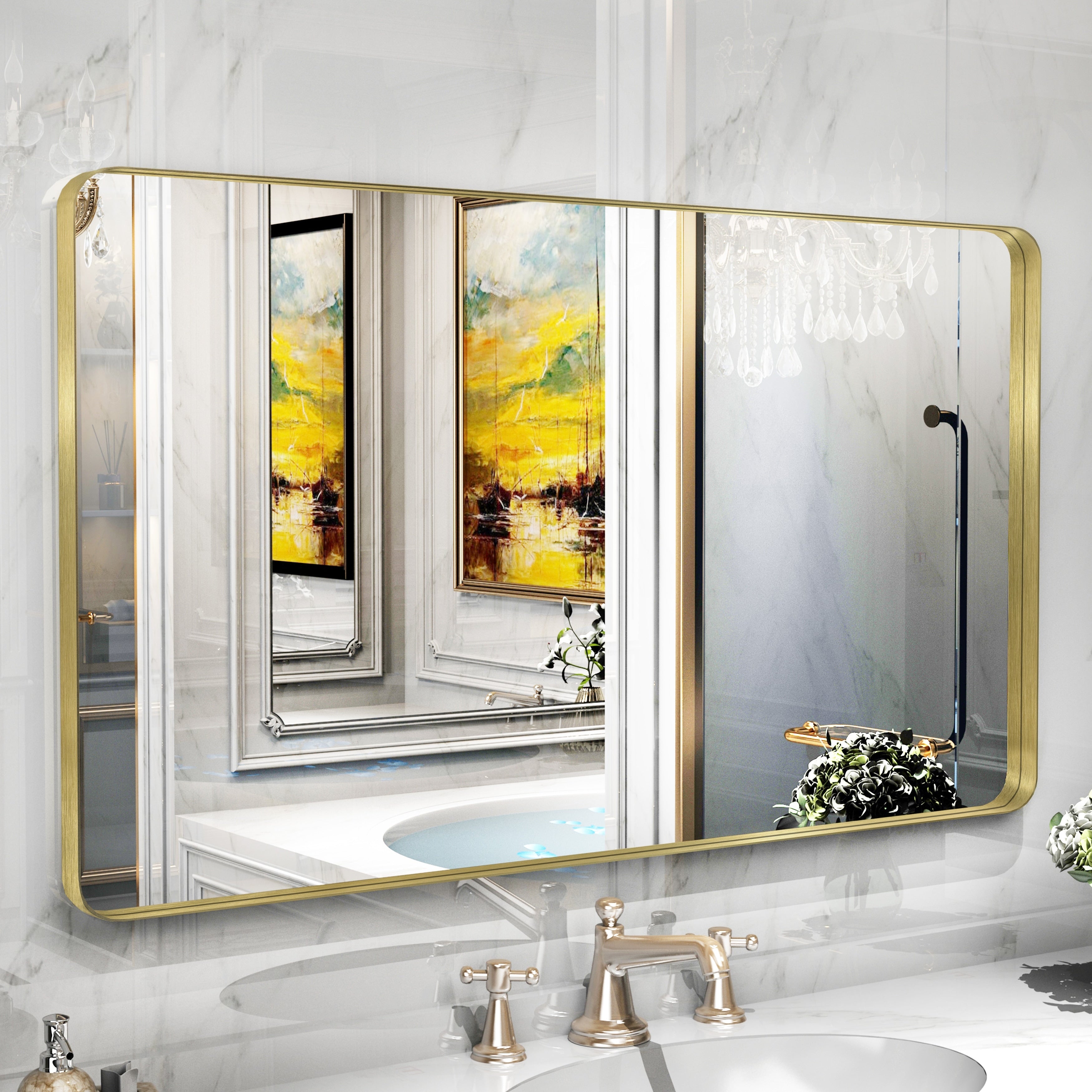 QuivaraView Rectangular Aluminum Framed Bathroom Vanity Mirror