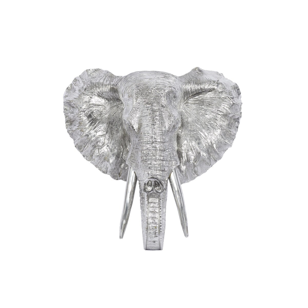 Polystone Elephant Metallic Home Wall Decor with Tusks - Silver - Roche River Decor