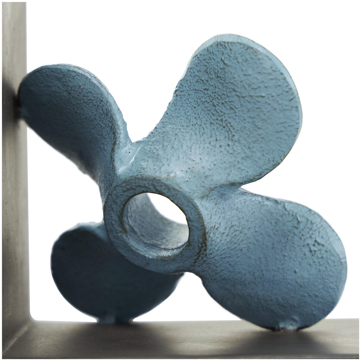 Metal Boat Distressed Propeller Decorative Bookends with Brown L-Shaped Stands - Set of 2 Teal - Roche River Decor