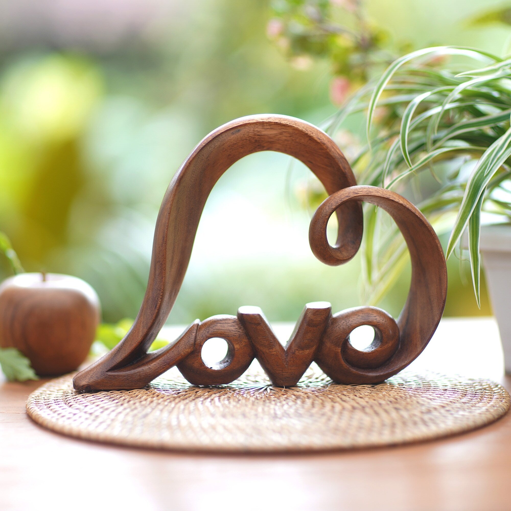 Novica Handmade Love Whisper Wood Sculpture