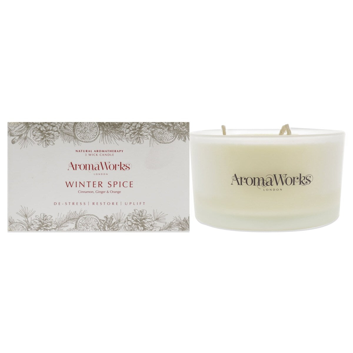 Aromaworks Winter Spice 3 Wick Candle Naturally Scented - 60 Hours