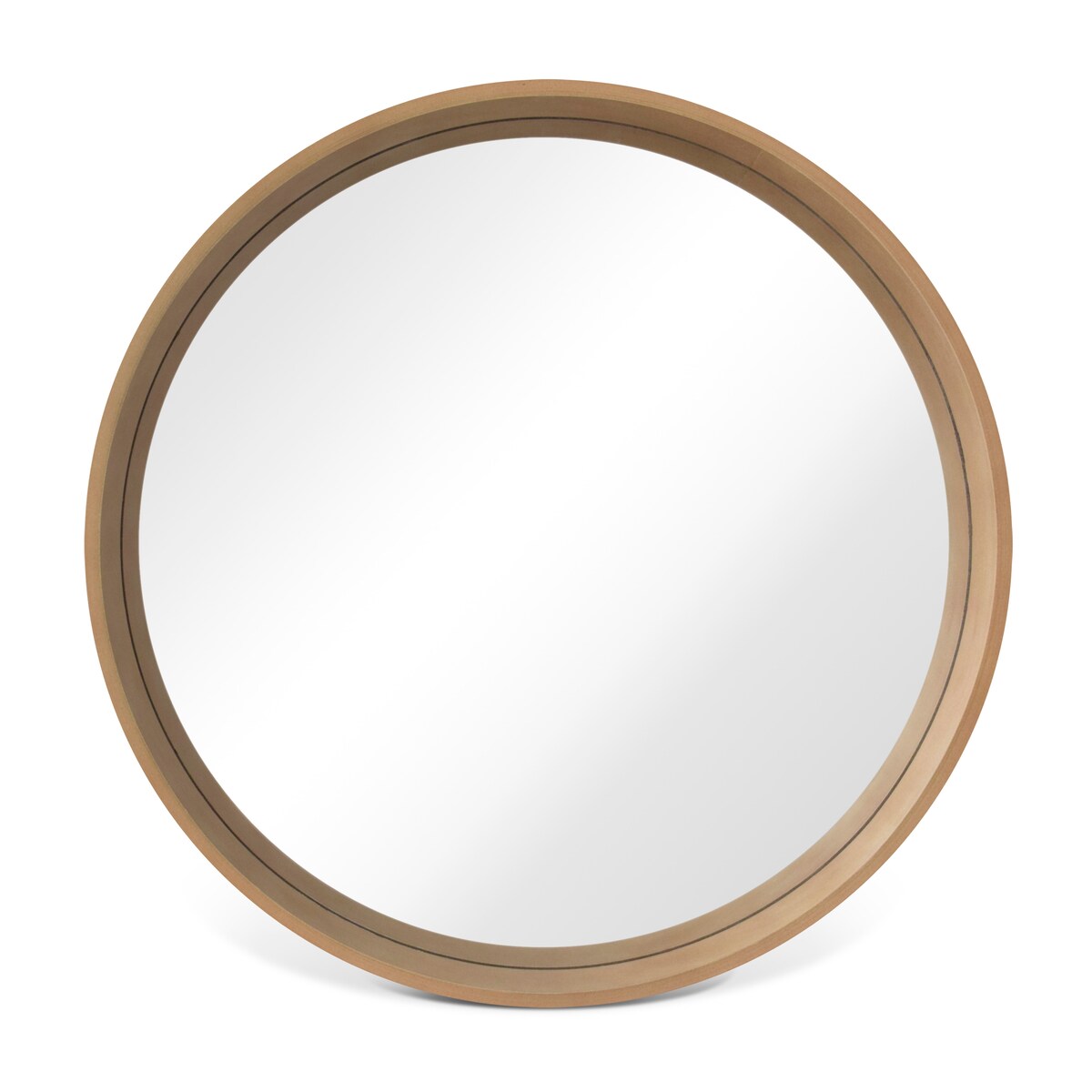 Classic Wooden Frame Farmhouse Round Wall Mirror