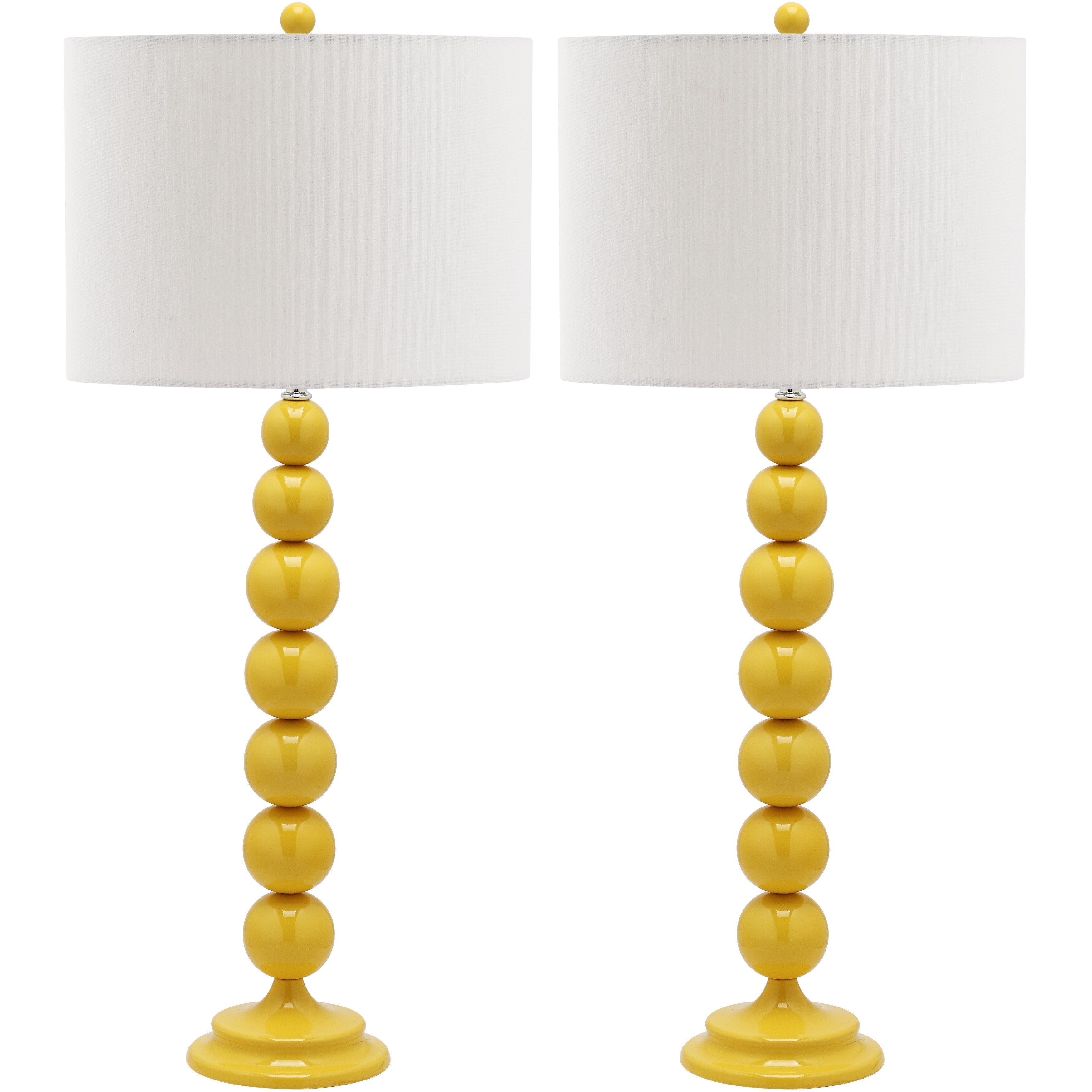 SAFAVIEH Lighting Mechelle 31-inch Stacked Ball White Table Lamp (Set of 2) - 14x14x31.5 - 14Wx14Dx32H