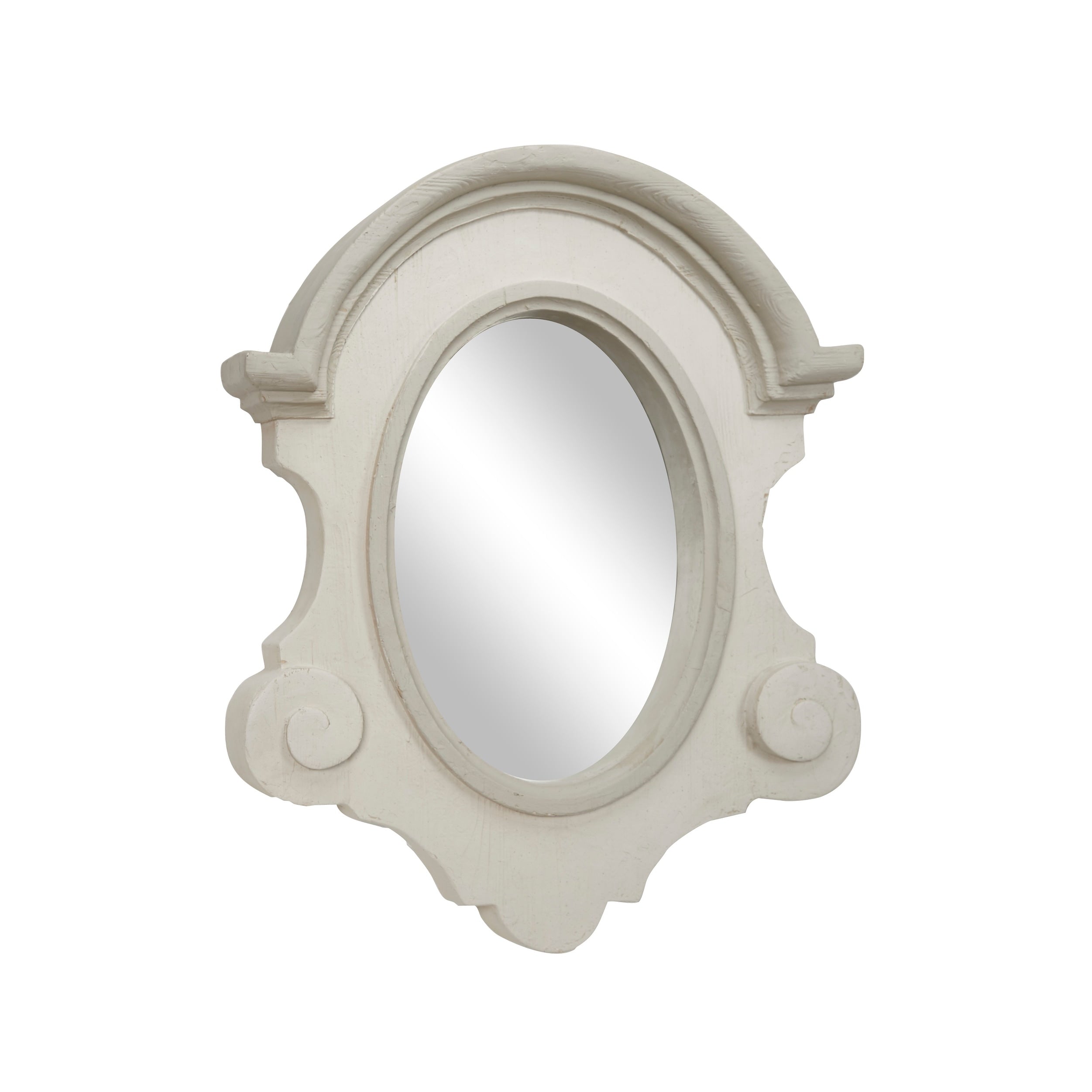 White Wood Vintage Wall Mirror 43 x 35 x 5