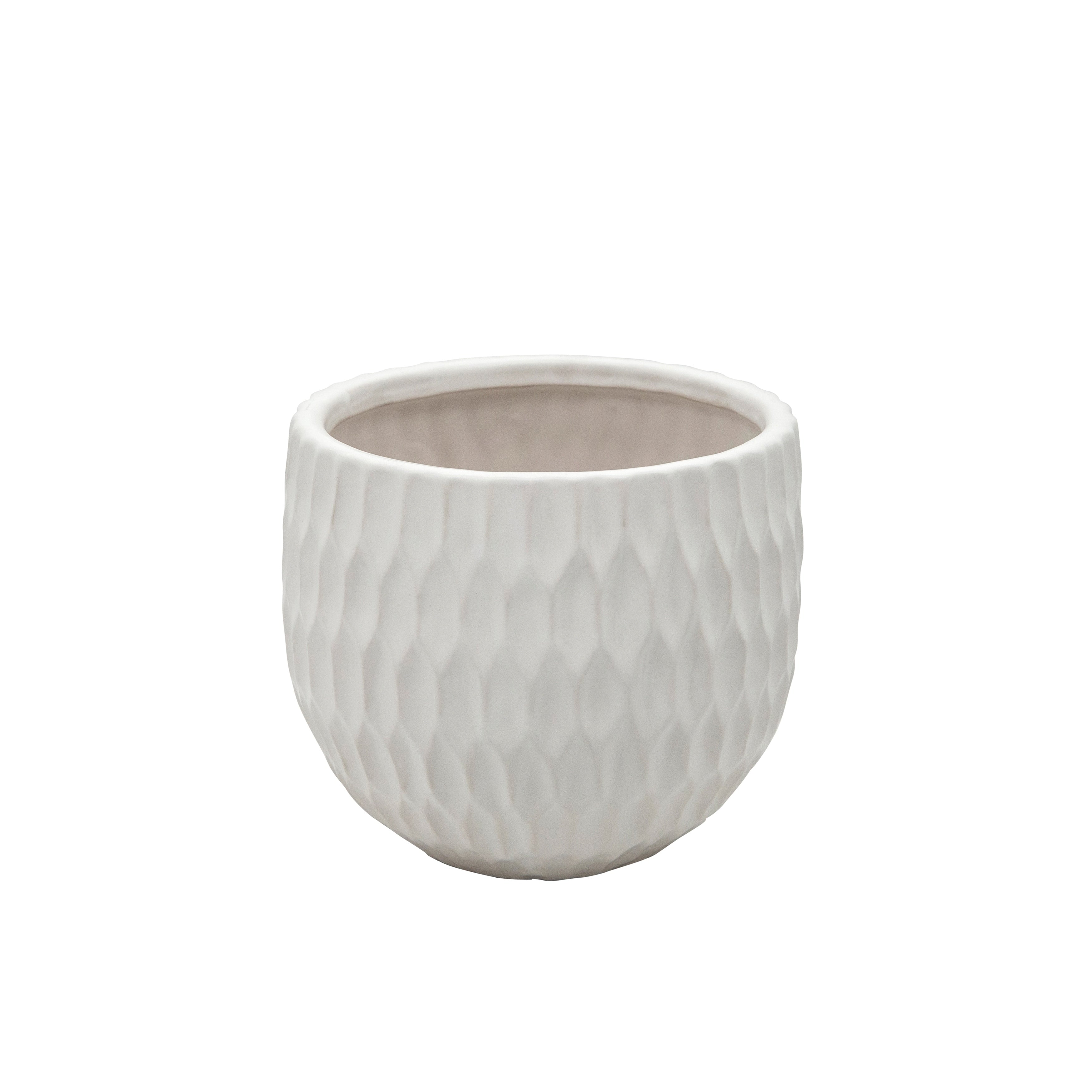 Sagebrook Home Neutral Matte White Ceramic Planters, Set of 3 - 9 x 9 x 8