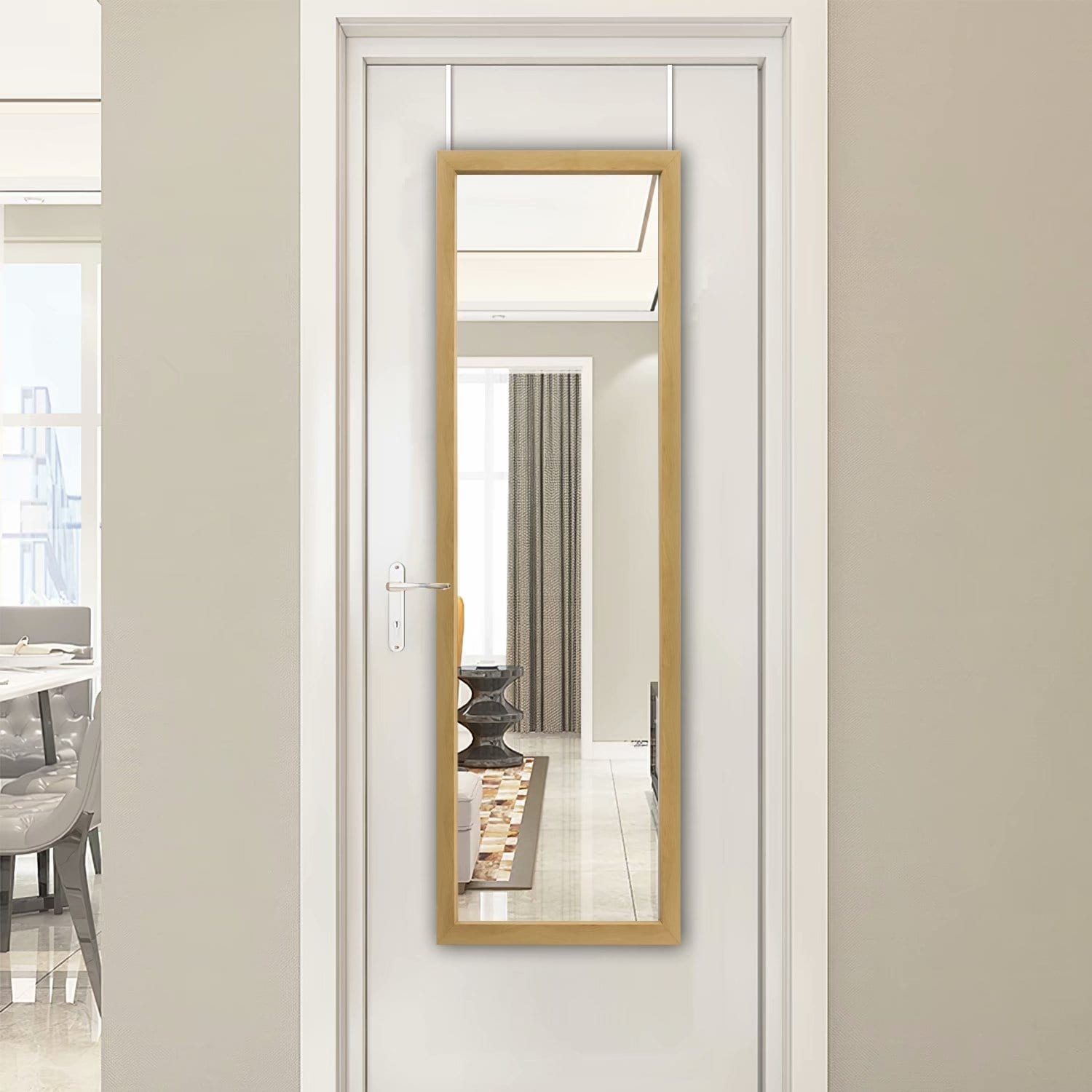 Modern Full-length Rectangular Wall-Mounted Hanging Door Mirror