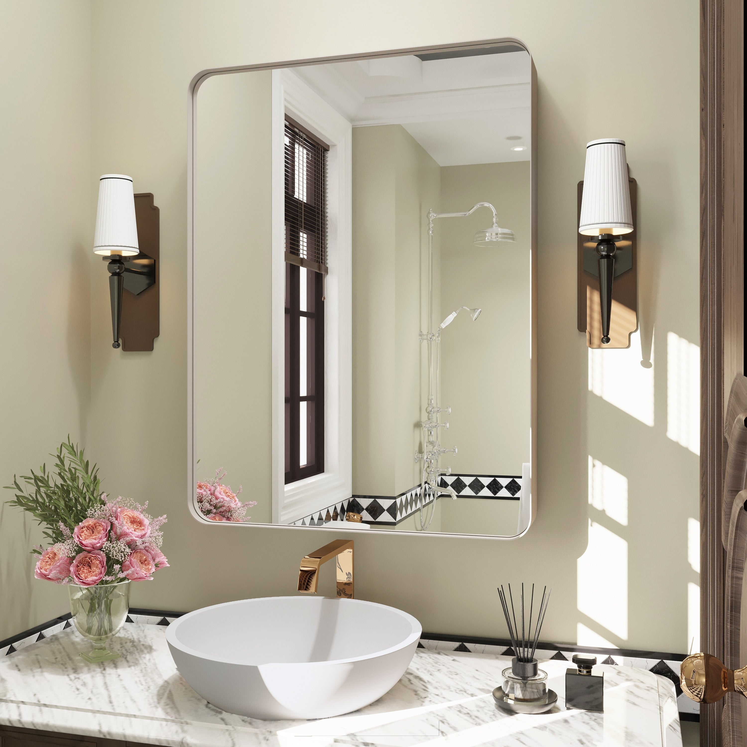 QuivaraView Rectangular Aluminum Framed Bathroom Vanity Mirror