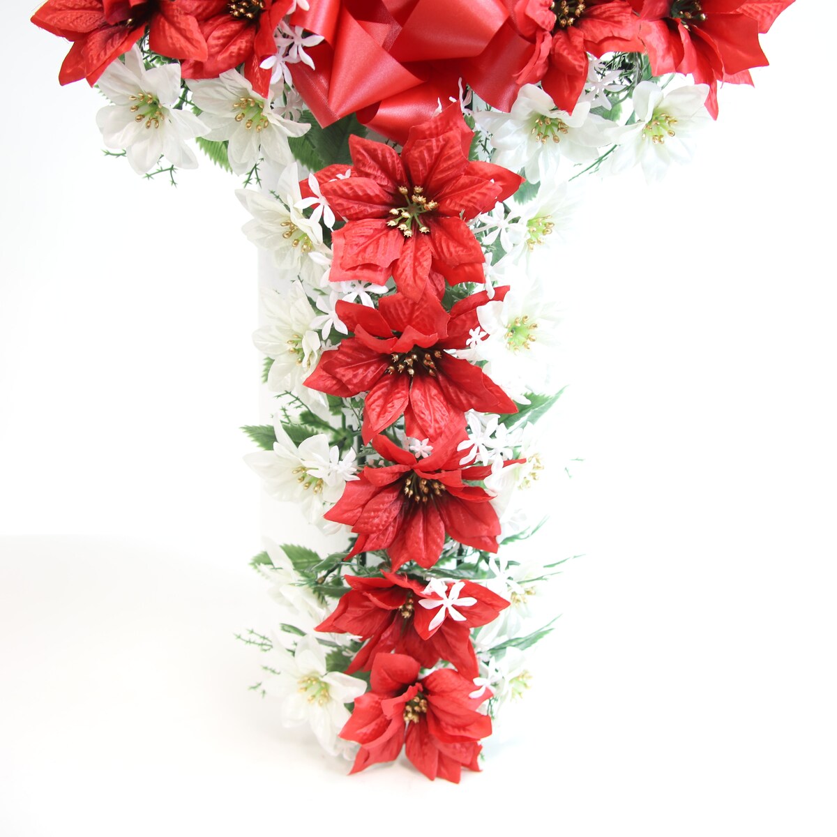 Memorial Christmas Poinsettia Memorial Cross - N/A