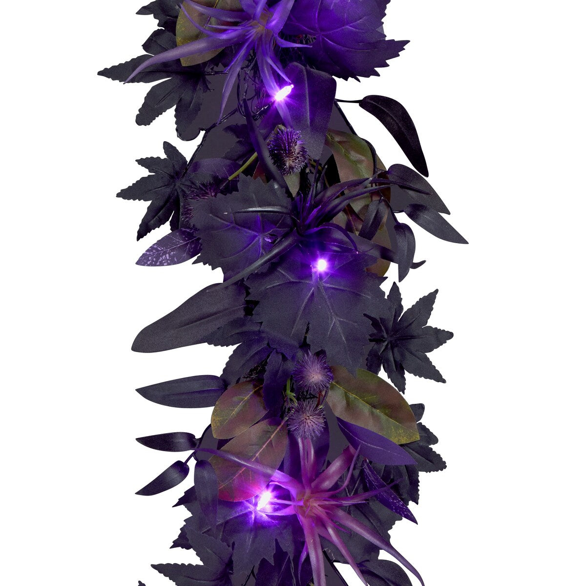 National Tree Company 6 ft. Artificial Scare in the Air Halloween Garland, 30 Purple LED Lights, Battery Operated