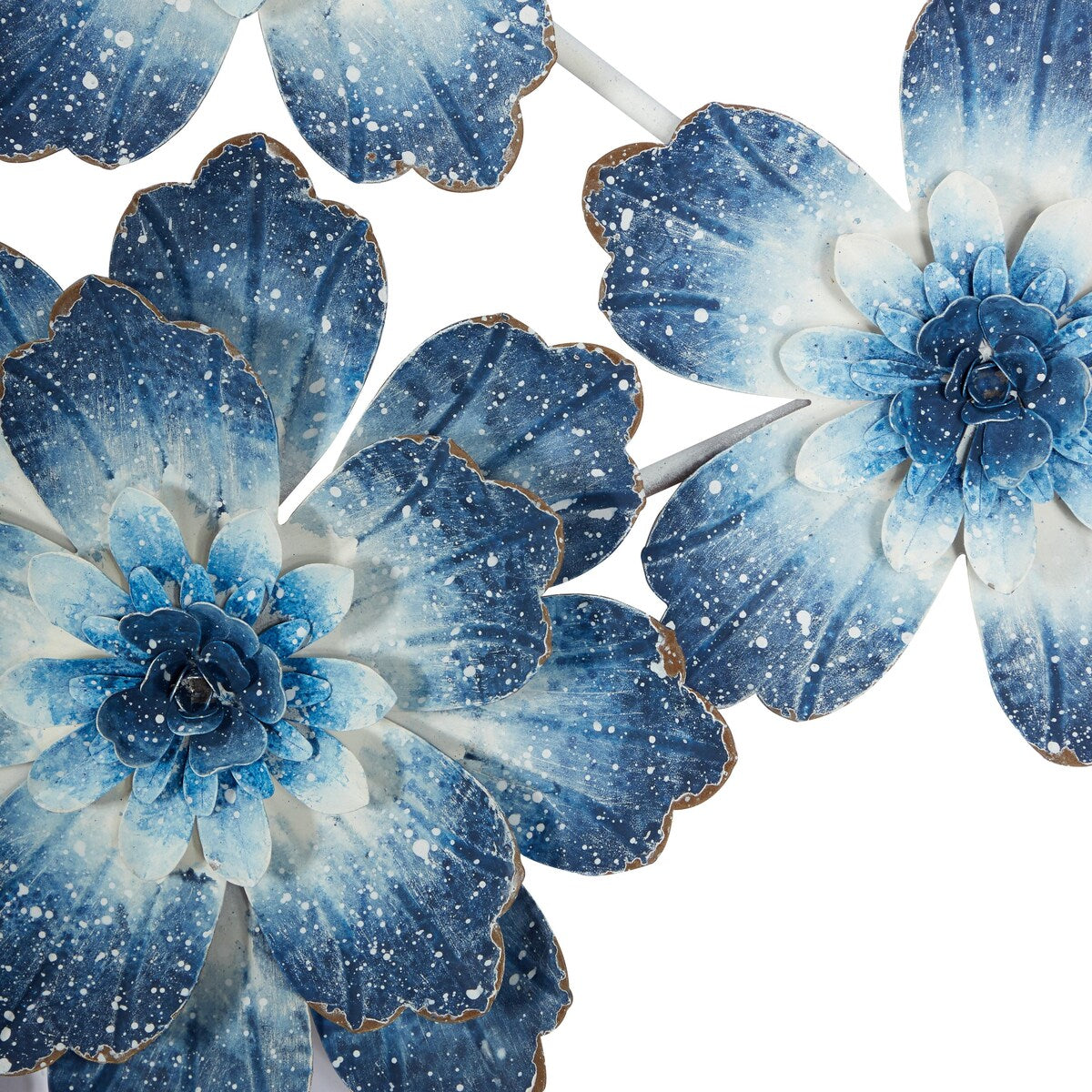 Metal Floral Home Wall Decor - Blue - Roche River Decor