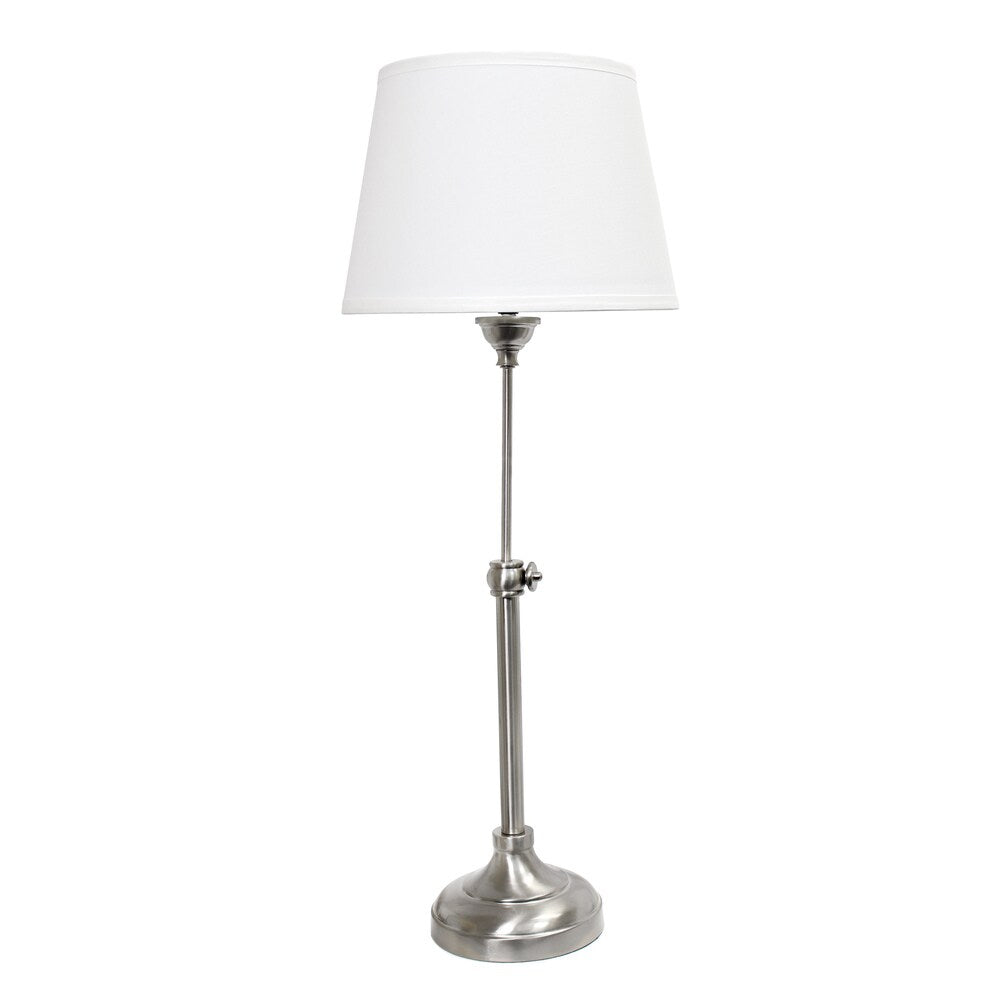 Elegant Designs Brushed Nickel Adjustable 3-Pack Lamp Set (2 Table Lamps, 1 Floor Lamp)