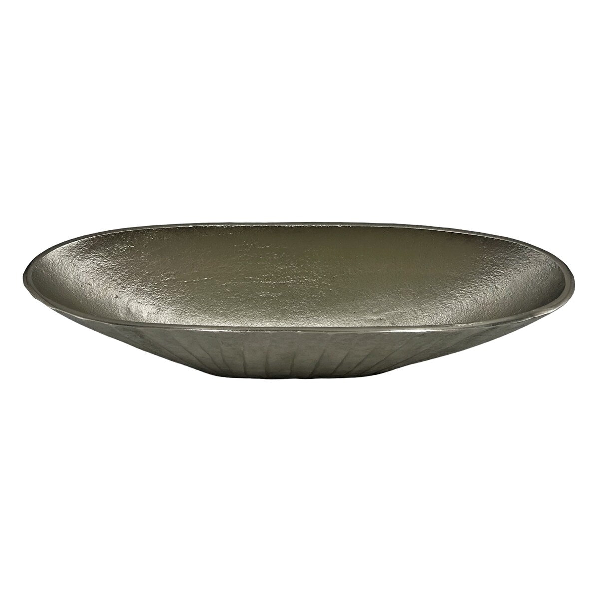 16 Inch Wide Decorative Handmade Aluminum Modern Oval Bowl - 16 x 5 x 4 in