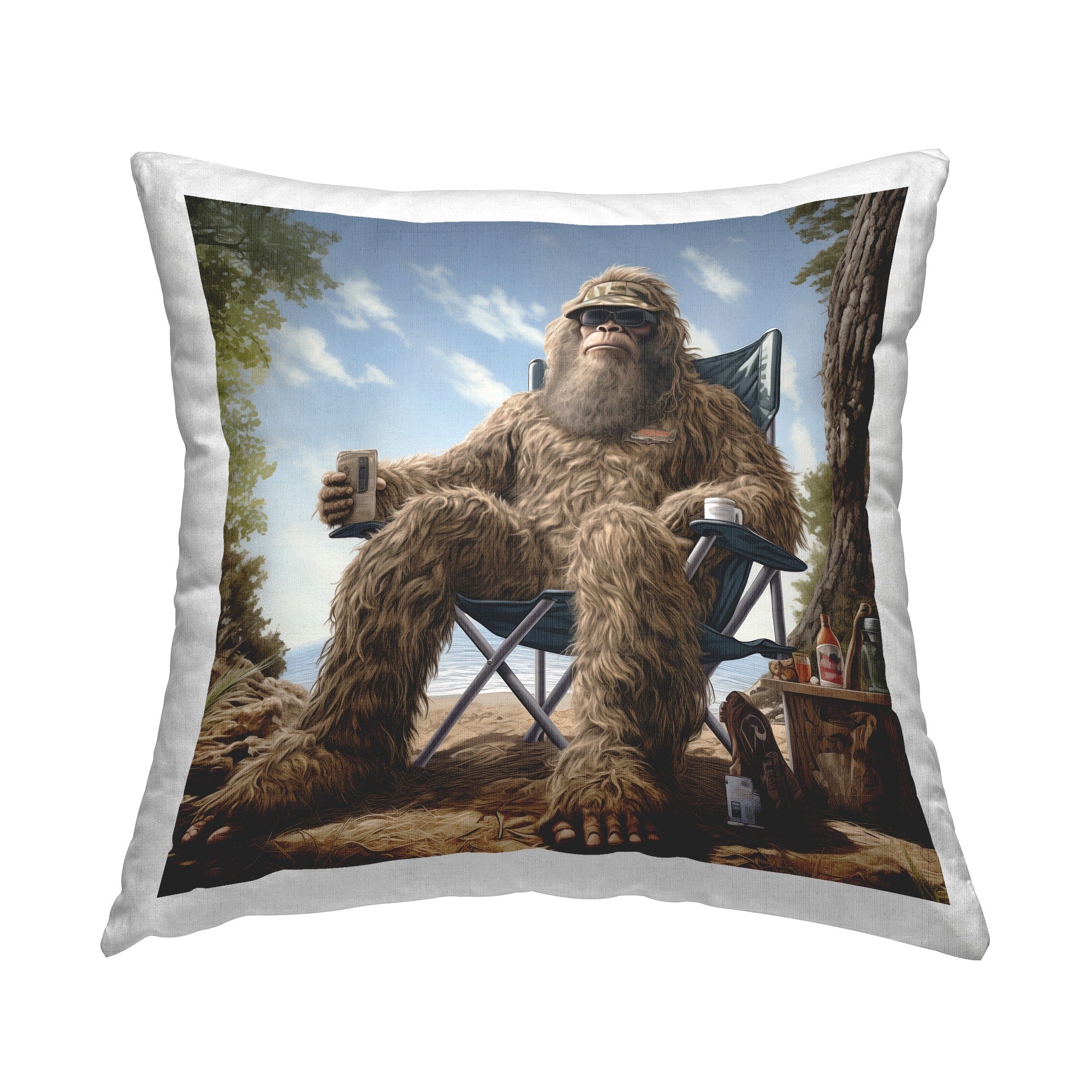 Stupell Mythical Monster on Beach Decorative Printed Throw Pillow Design by Jim Baldwin