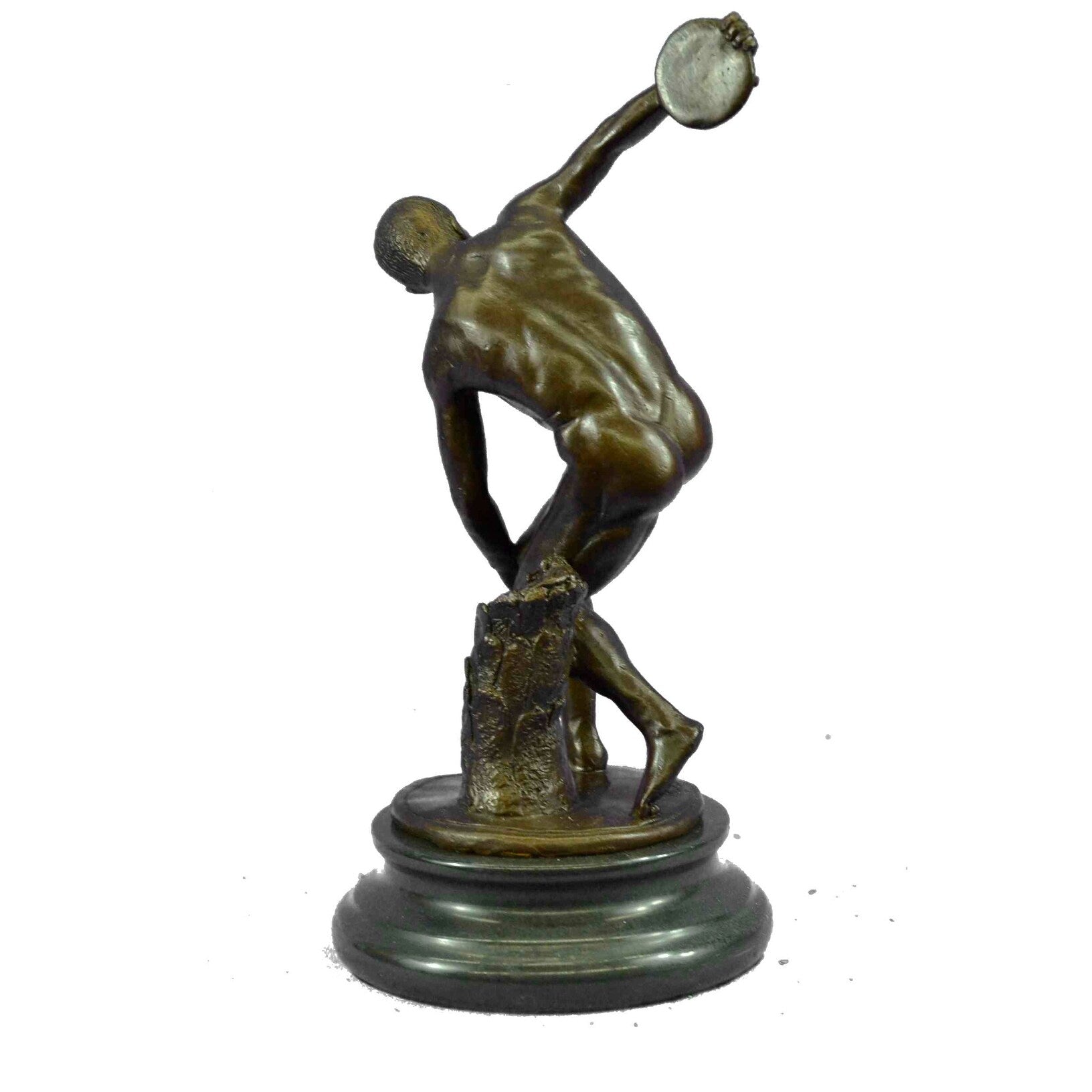 Handmade Myron Bronze Sculpture Man Throwing Disk Statue The Discus Thrower