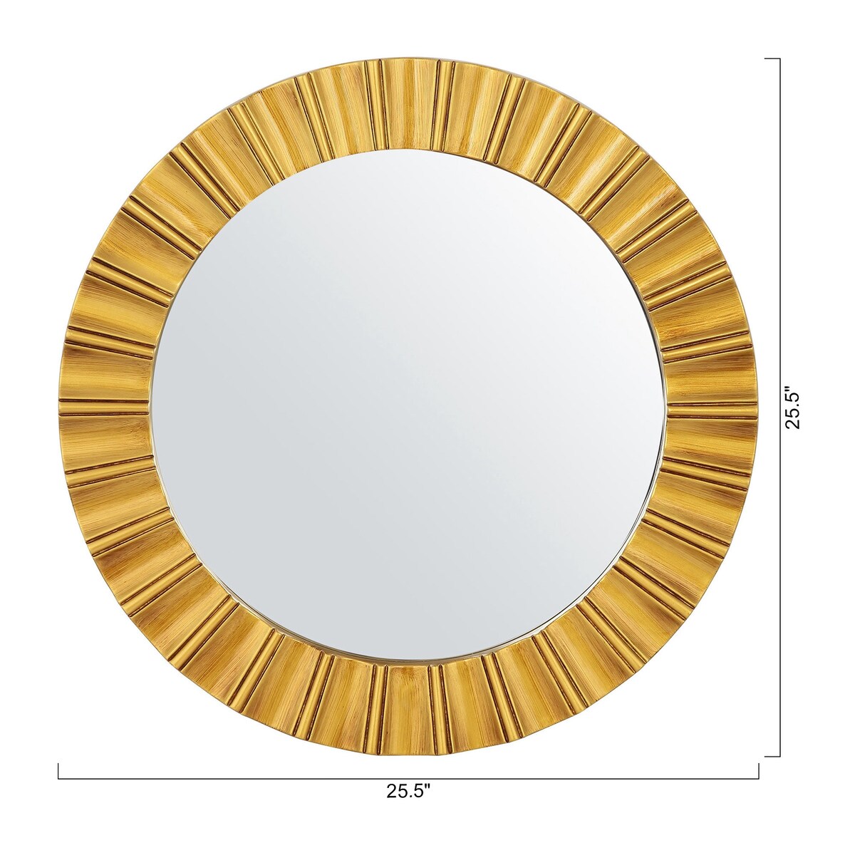 25-in Modern Gold Round Decorative Wall Bathroom Vanity Mirror