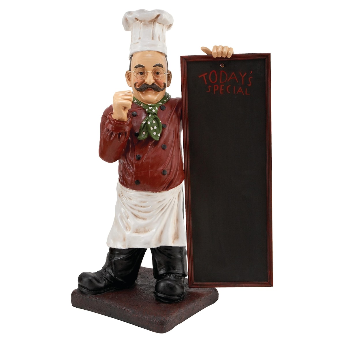 Polystone Chef Decorative Sculpture with Chalkboard - Multi Colored - Roche River Decor