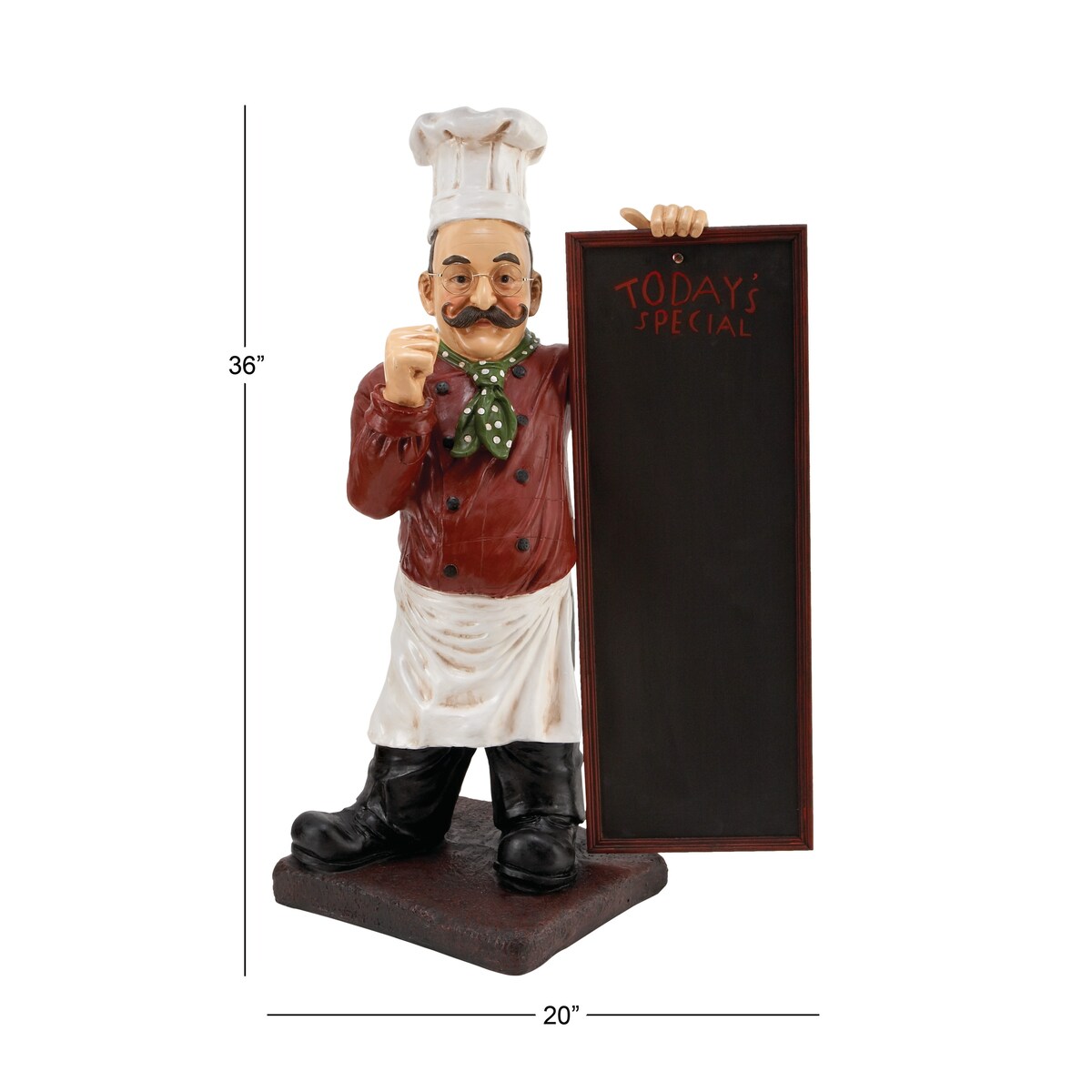 Polystone Chef Decorative Sculpture with Chalkboard - Multi Colored - Roche River Decor