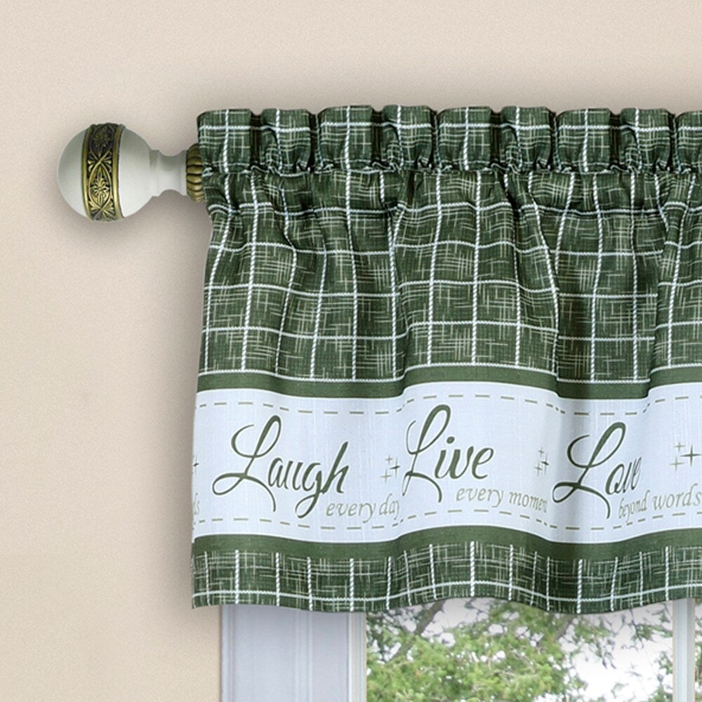 Live, Love, Laugh Window Curtain Tier Pair and Valance Set