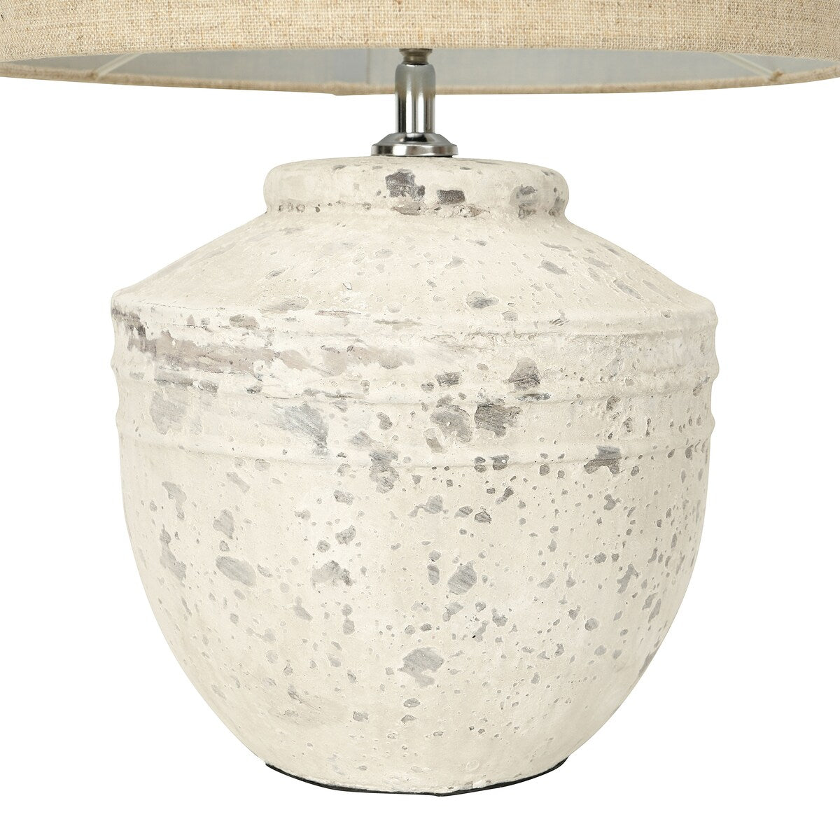 Cement Table Lamp with Linen Shade