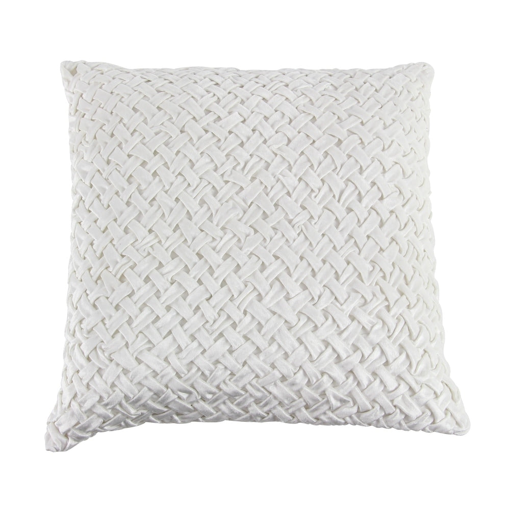 Modern 20 x 20 Inch Square White Smocking Work Pillow