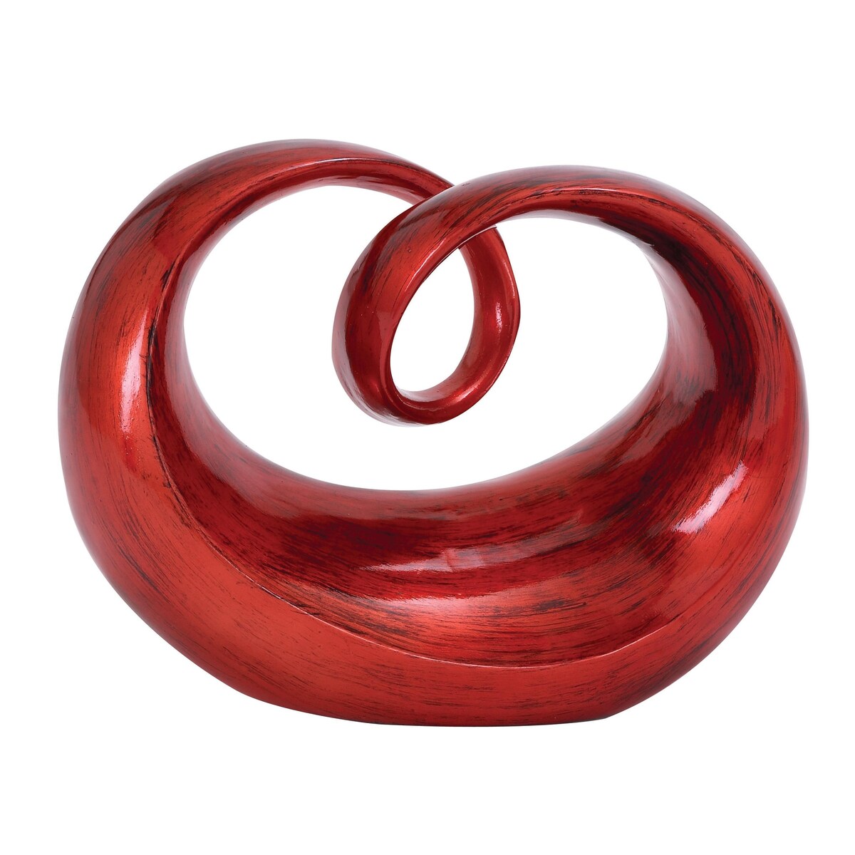 Polystone Abstract Swirl Decorative Sculpture - Red - Roche River Decor