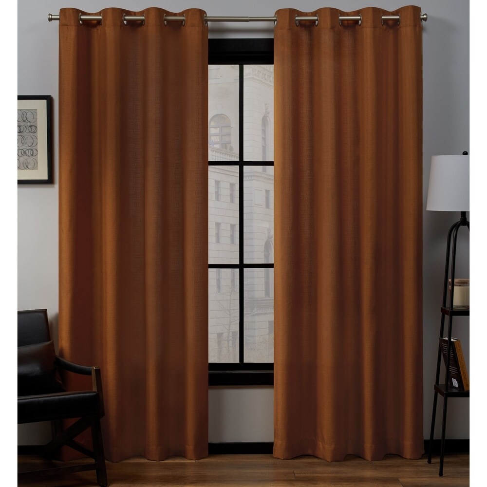 Porch & Den Sugar Creek Loha Grommet Top Linen Curtain Panel Pair