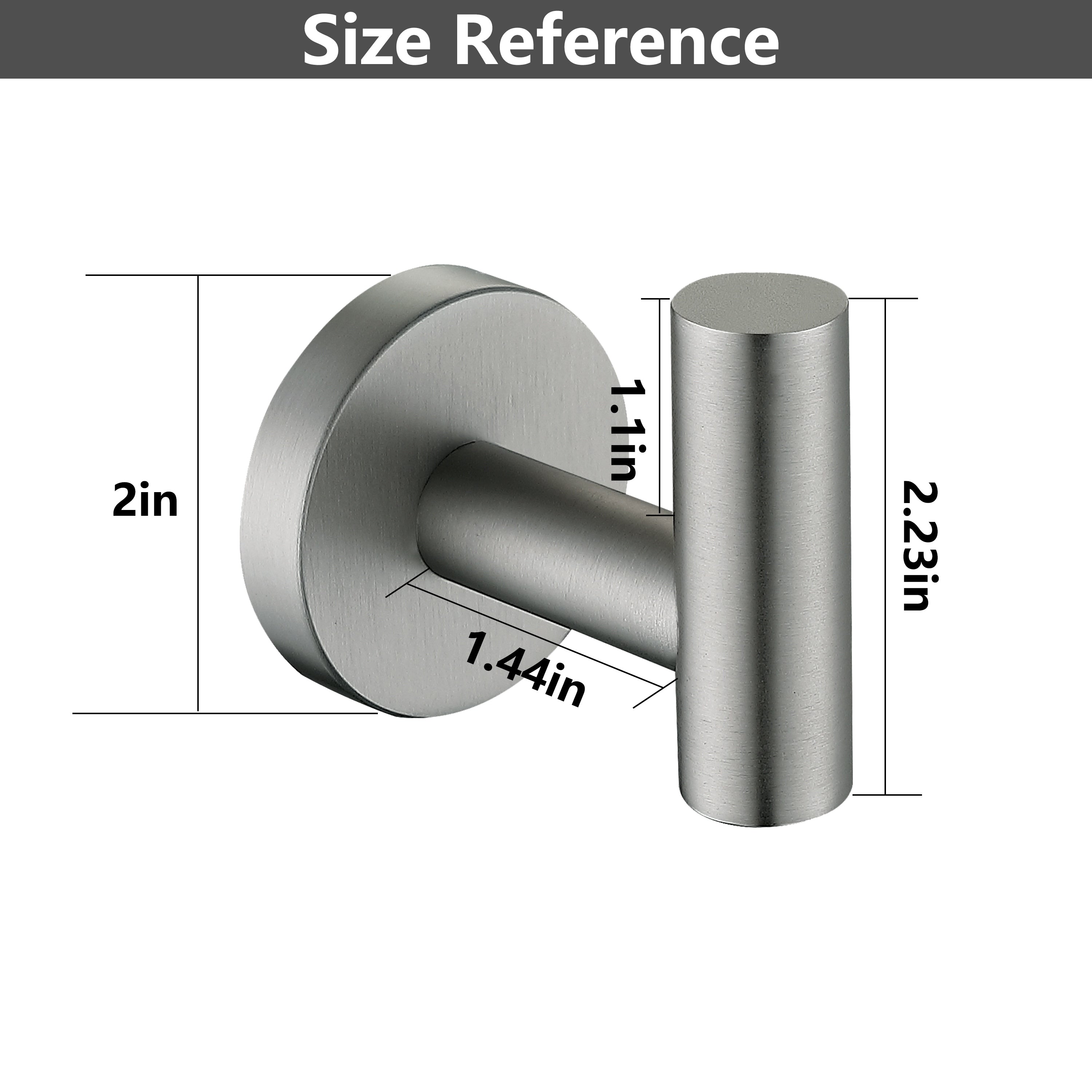 Bathroom Robe Hook Round Towel Hook in 304 Stainless Steel