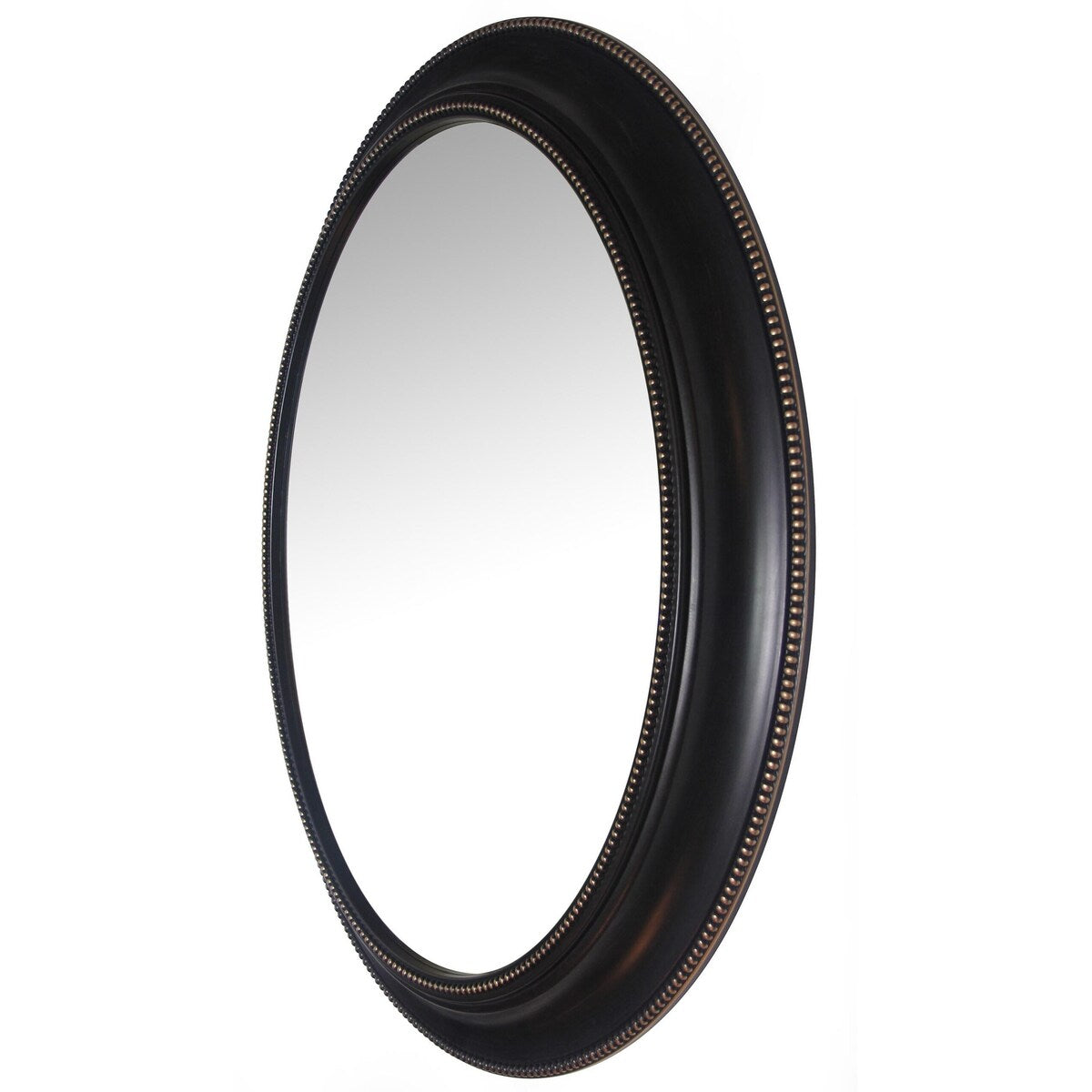 Sonore 30 x 24 in Large Oval Accented Decorative Wall Mirror - Black and Gold - 30 x 2 x 24