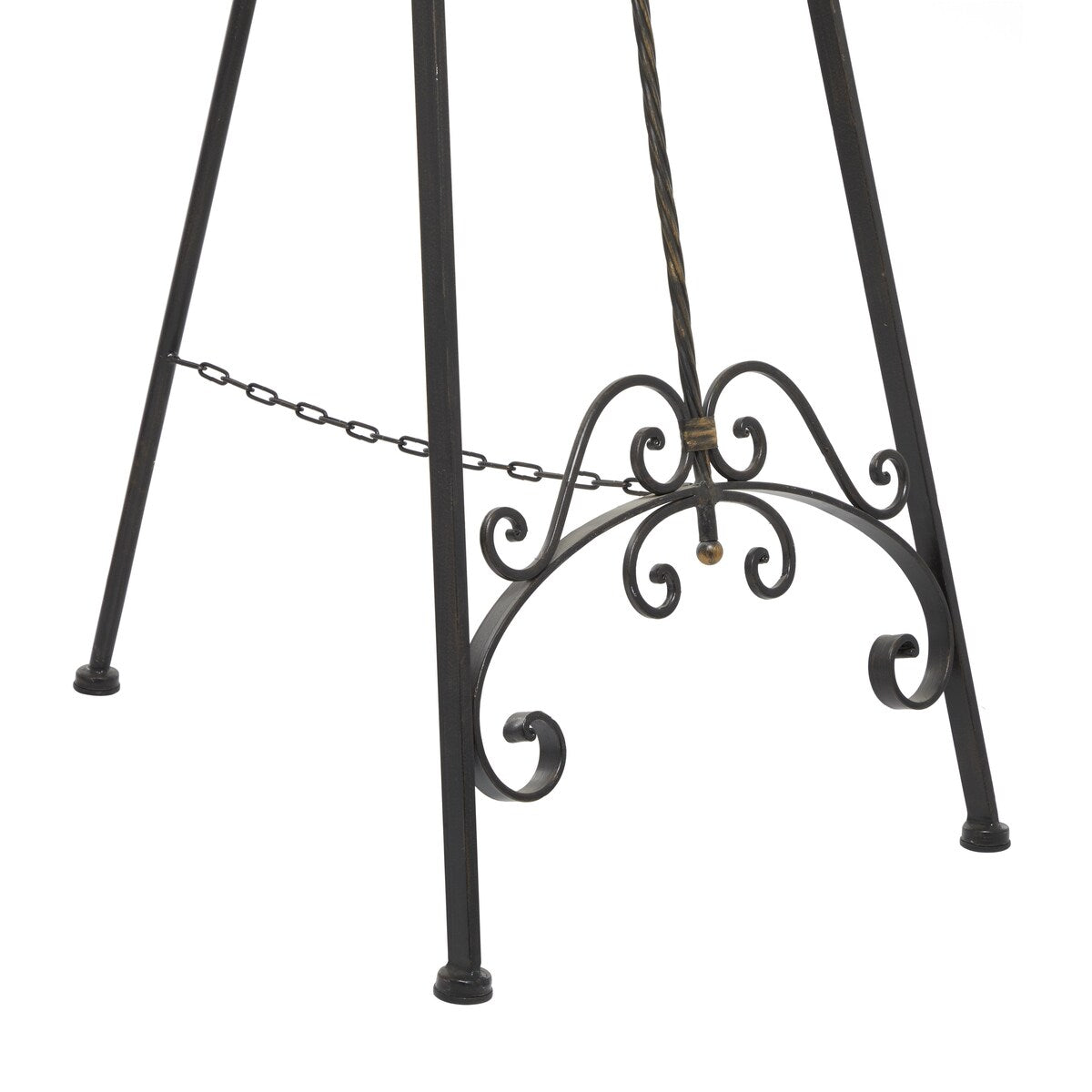 Metal Scroll Tall Adjustable Display Easel with Gold Accents - Black - Roche River Decor