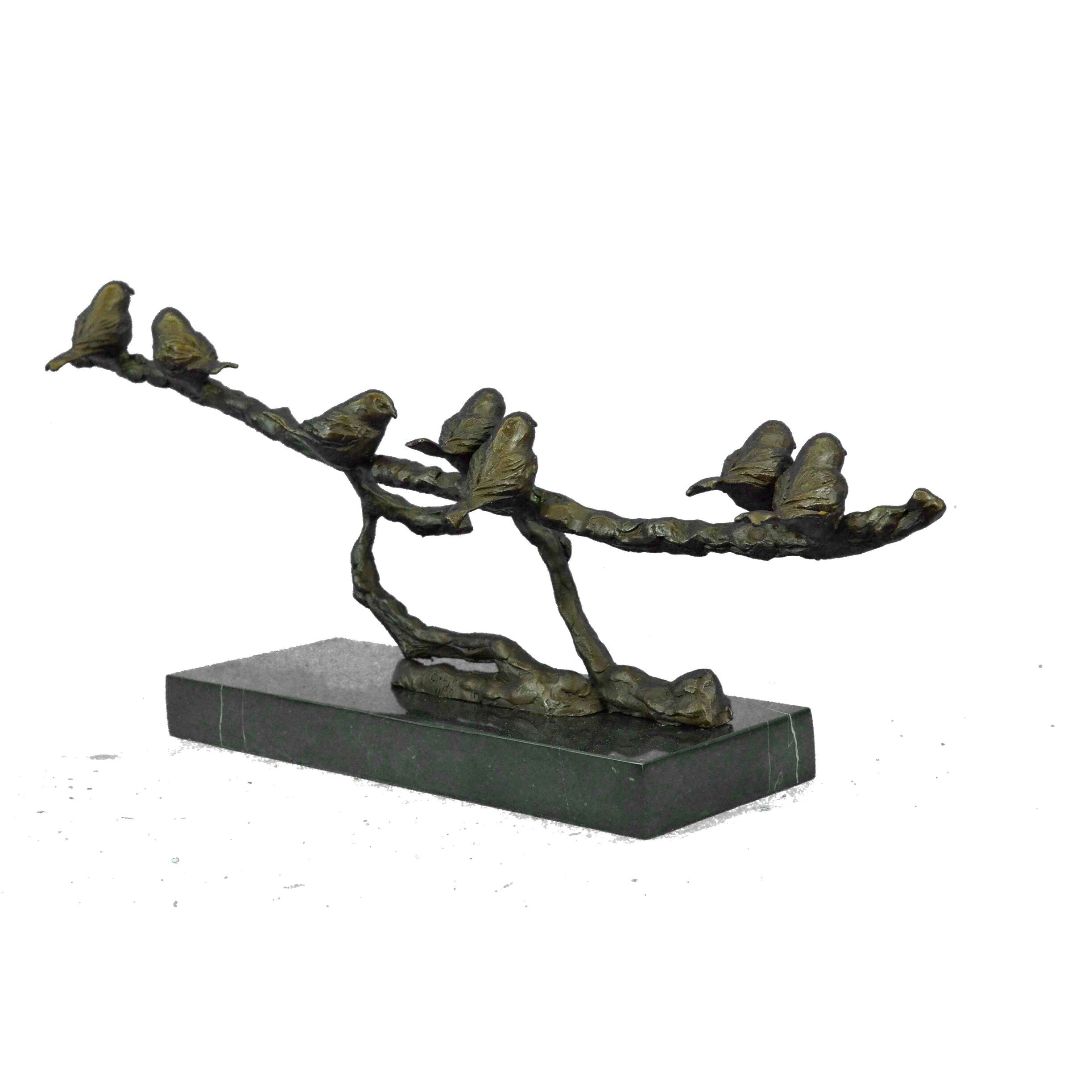 Art Deco Love Birds Limited Edition Bronze Sculpture Marble Base Figurine