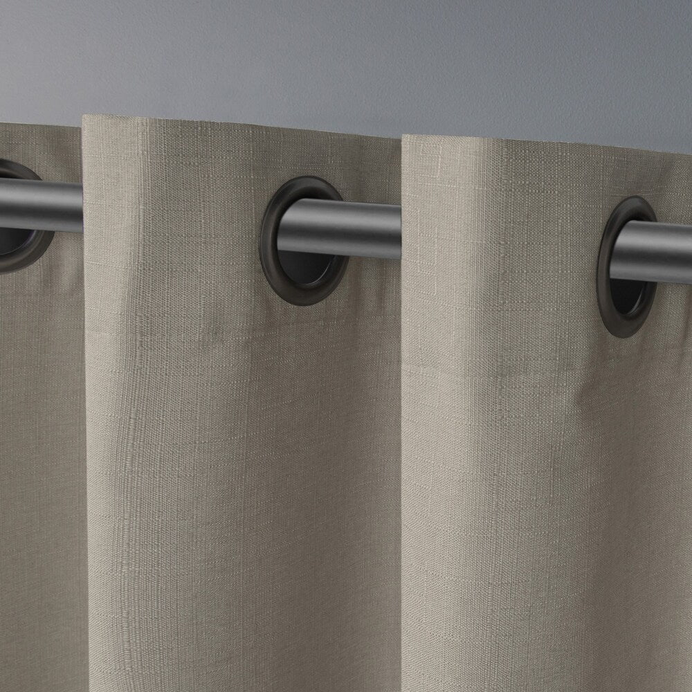 Porch & Den Sugar Creek Loha Grommet Top Linen Curtain Panel Pair