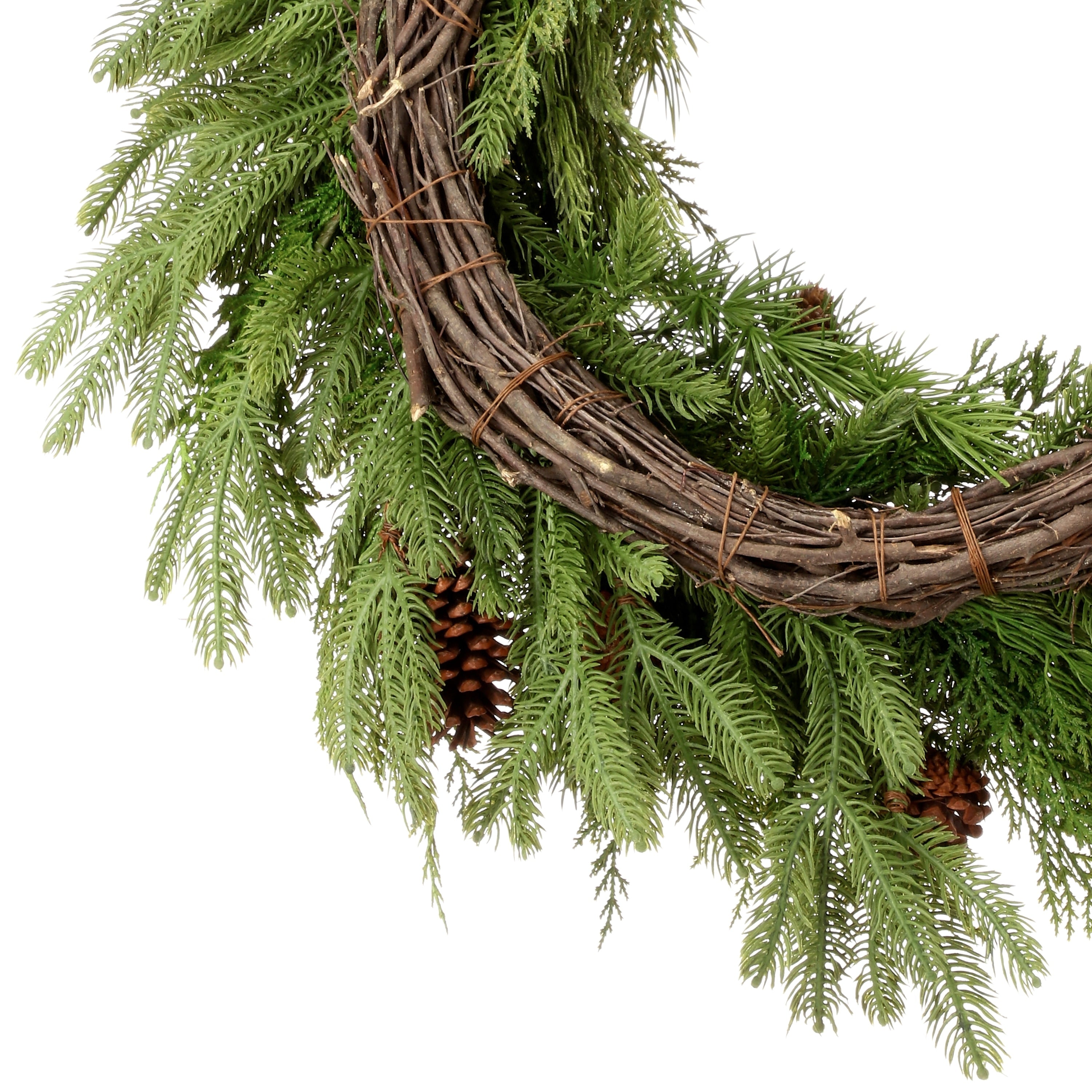 30 Natural Touch Mix Evergreen Wreath - Green - 30