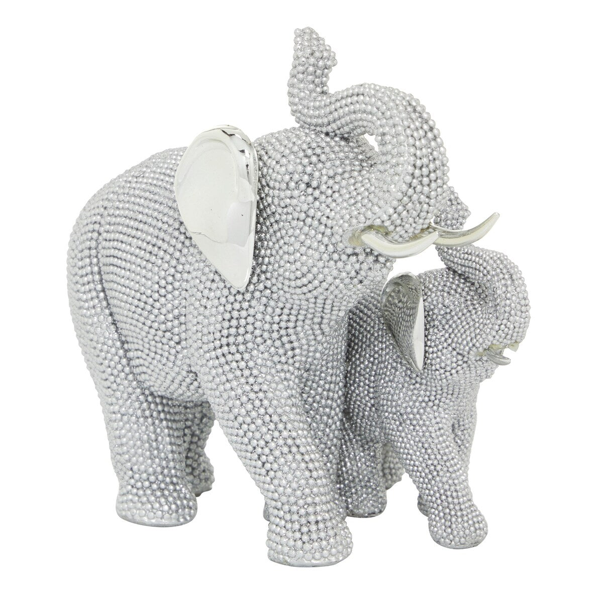 Polystone Elephant Decorative Sculpture - Silver - Roche River Decor