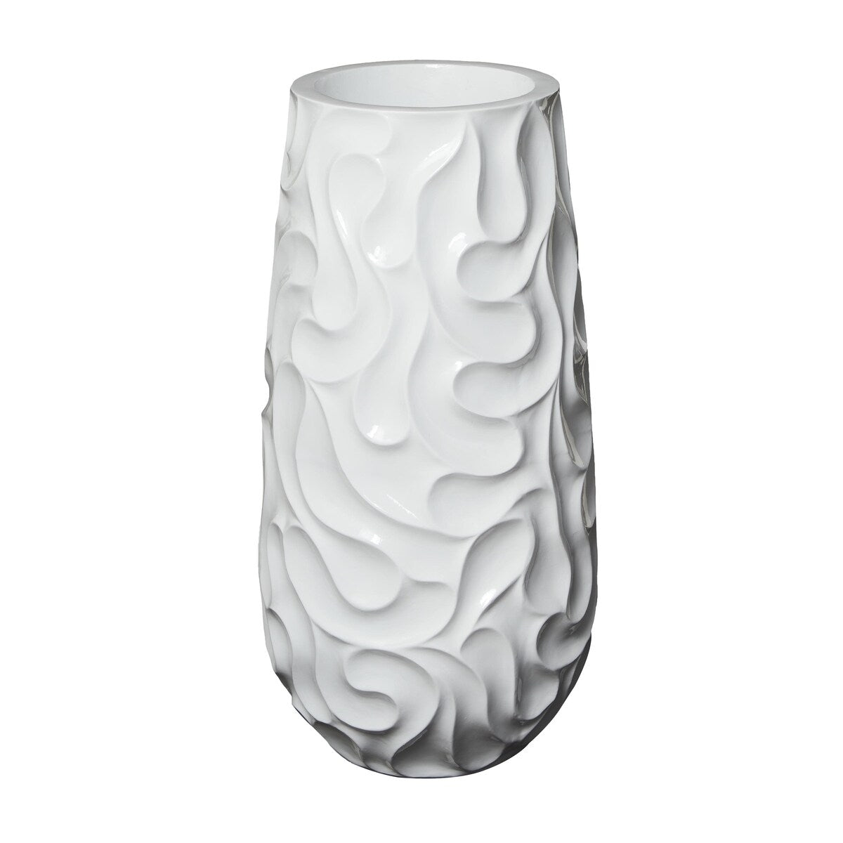 Resin Wave Inspired Textured Decorative Vase - White or Black - Roche River Decor