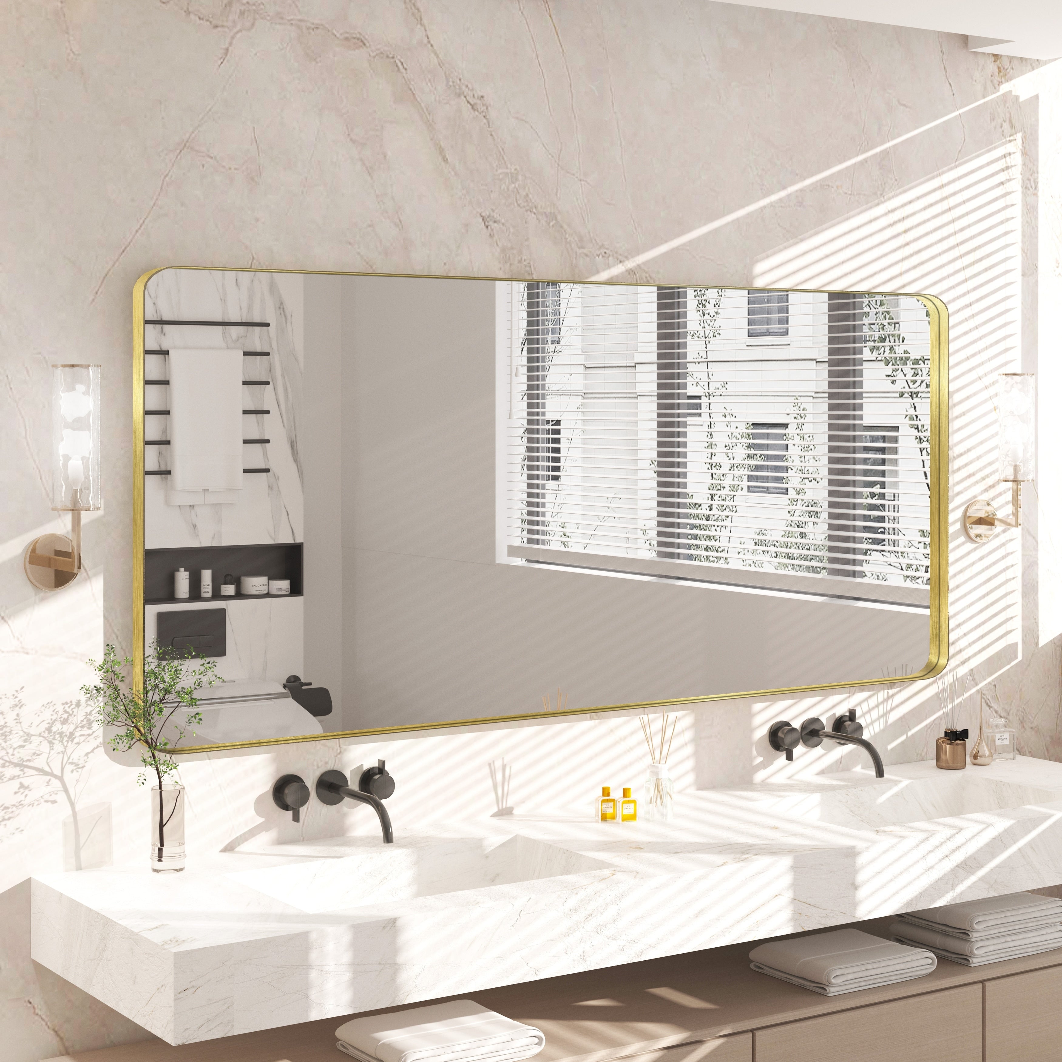 QuivaraView Rectangular Aluminum Framed Bathroom Vanity Mirror