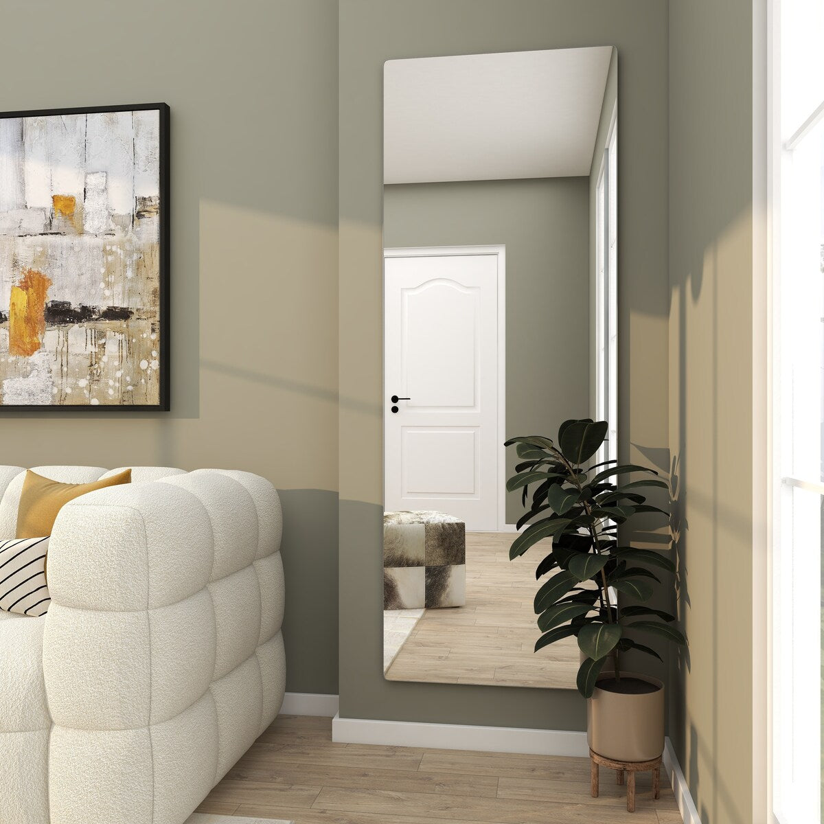 Metal Room Wall Mirror - Silver - CosmoLiving by Cosmopolitan