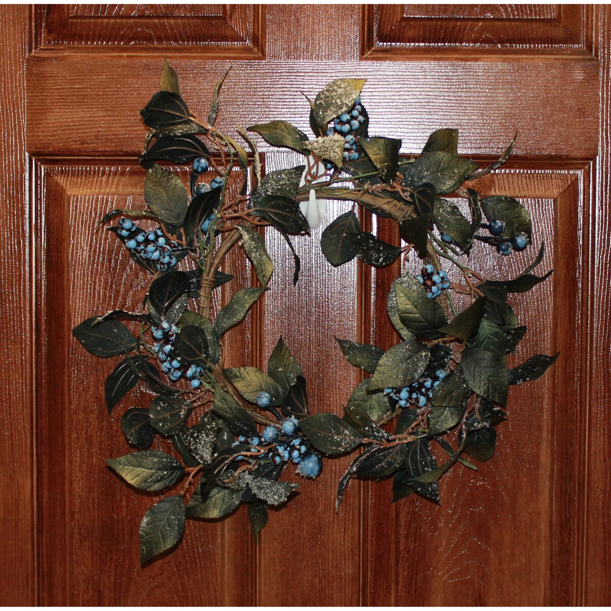 18 Artificial Icy Blueberry and Leaves Wreath - 18