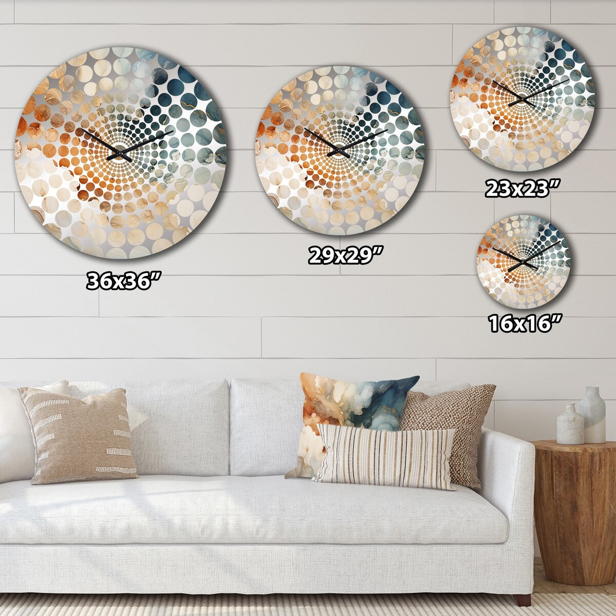 Designart Abstract Beige And Gold Geyser Paint V Beige Abstract Shapes Clocks Modern Wall Clocks For Hallway Décor