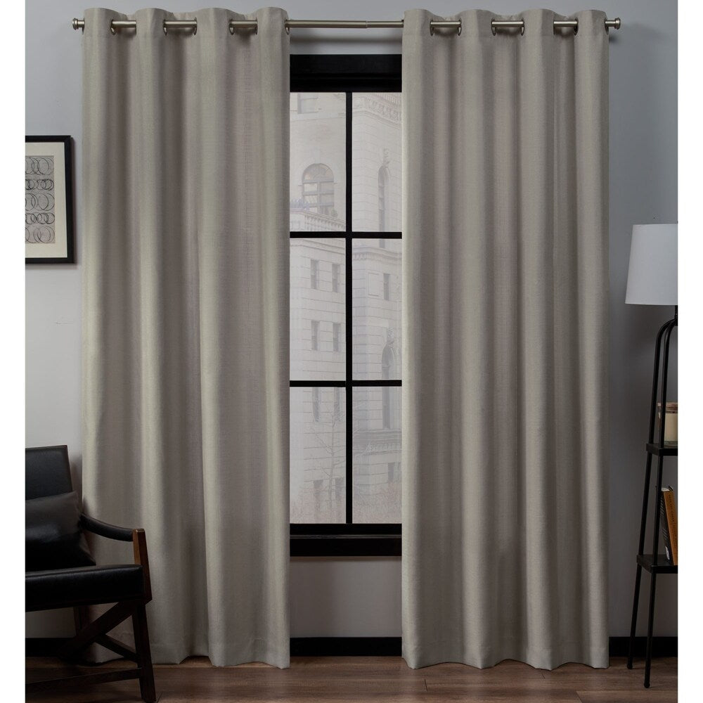 Porch & Den Sugar Creek Loha Grommet Top Linen Curtain Panel Pair