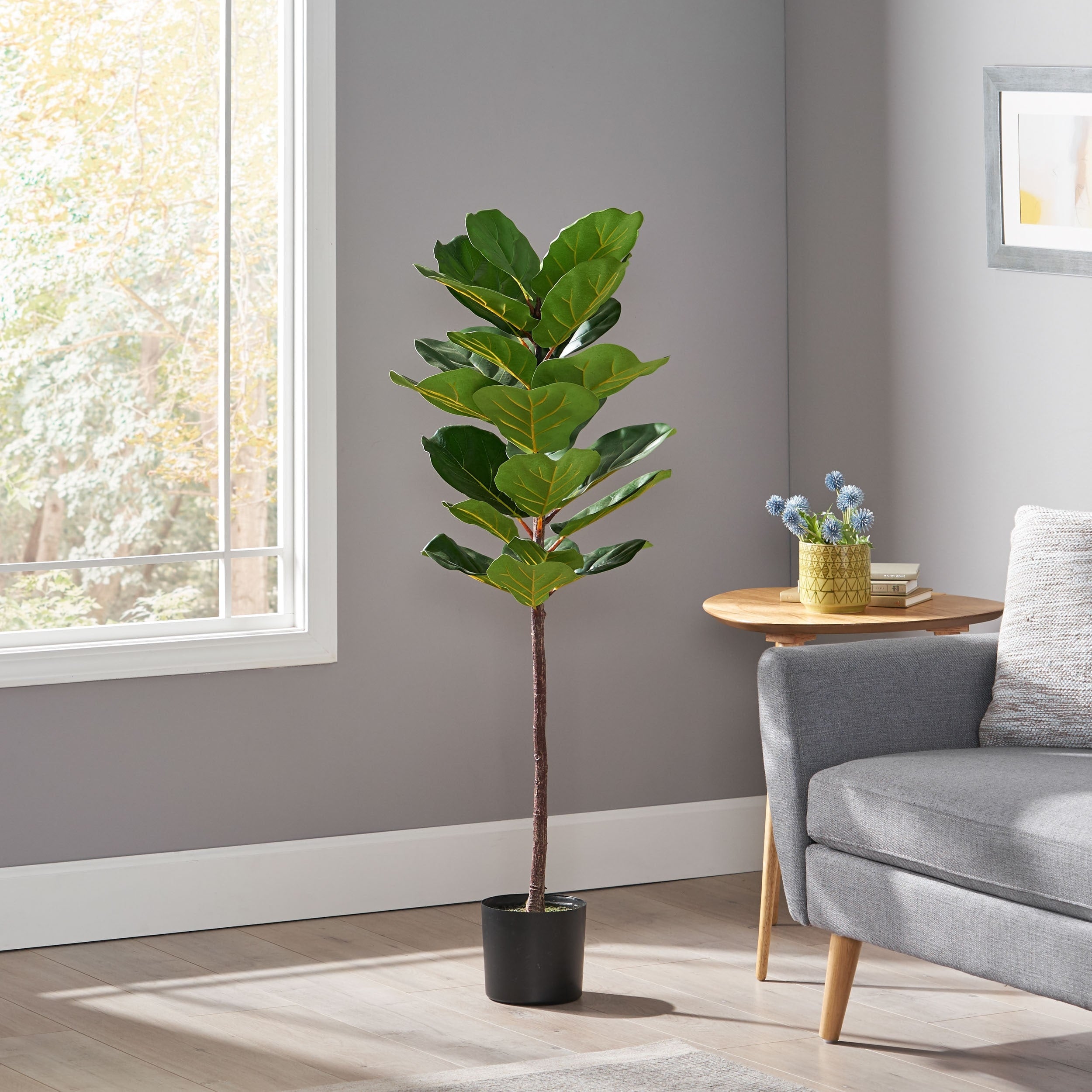 Socorro 4' x 1.5' Artificial Fiddle-Leaf Fig Tree by Christopher Knight Home