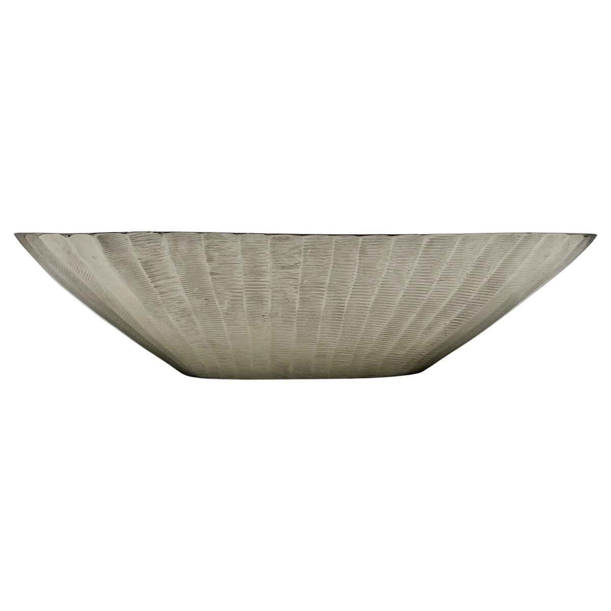 16 Inch Wide Decorative Handmade Aluminum Modern Oval Bowl - 16 x 5 x 4 in