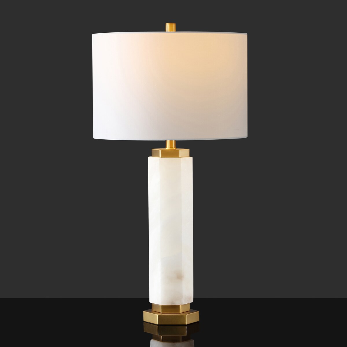 SAFAVIEH Couture Kadire Alabaster Table Lamp - 15 In W x 15 In D x 29 In H - 15Wx15Dx29H