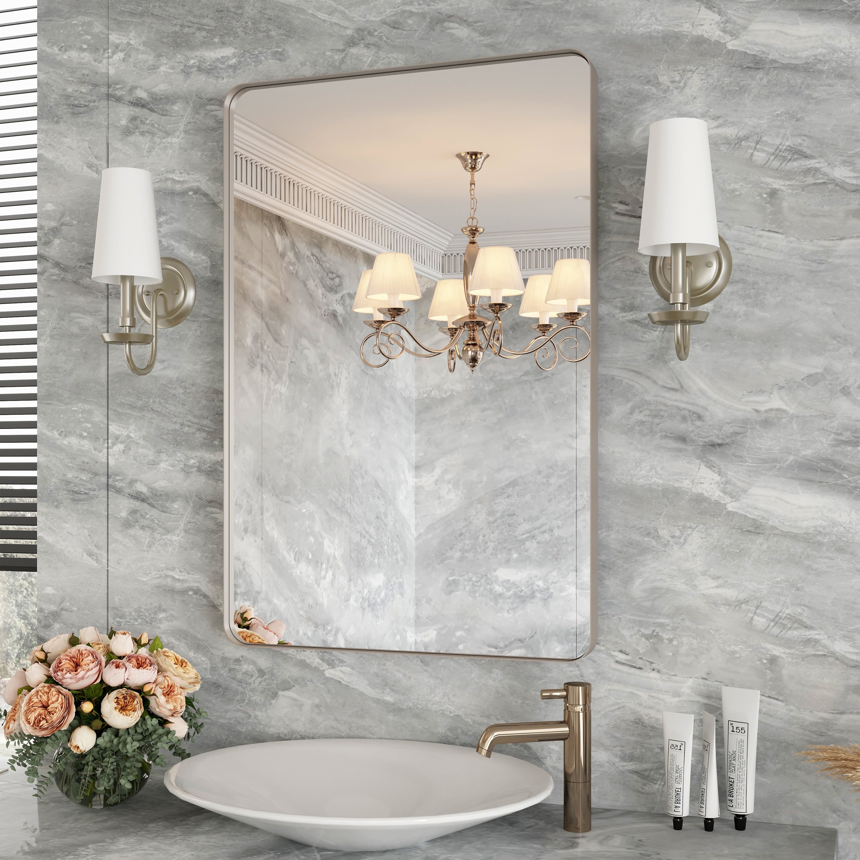 QuivaraView Rectangular Aluminum Framed Bathroom Vanity Mirror